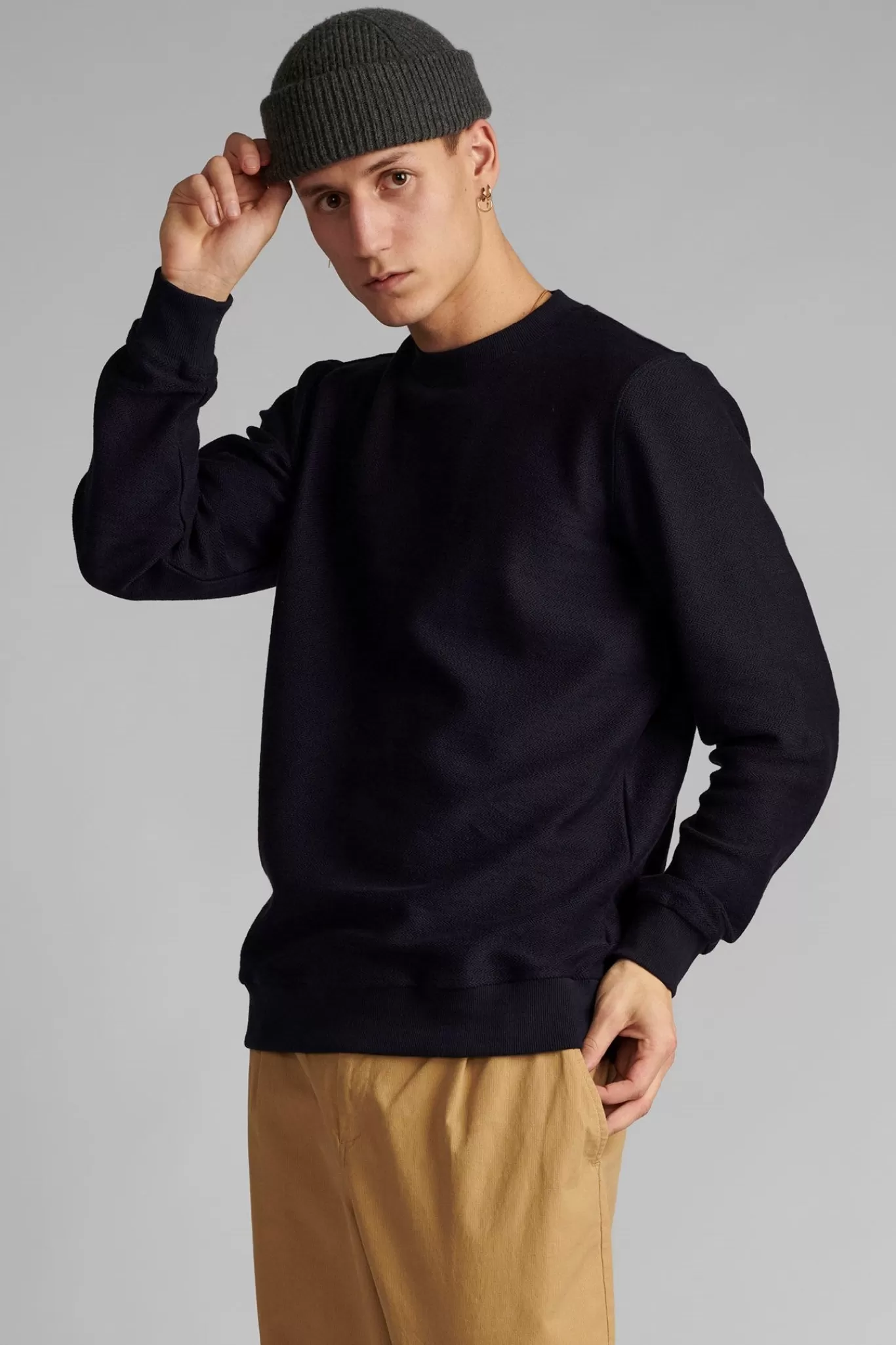 Anerkjendt Sweatshirts<Akallan Solid Herringbone Sweat - Sky Captain