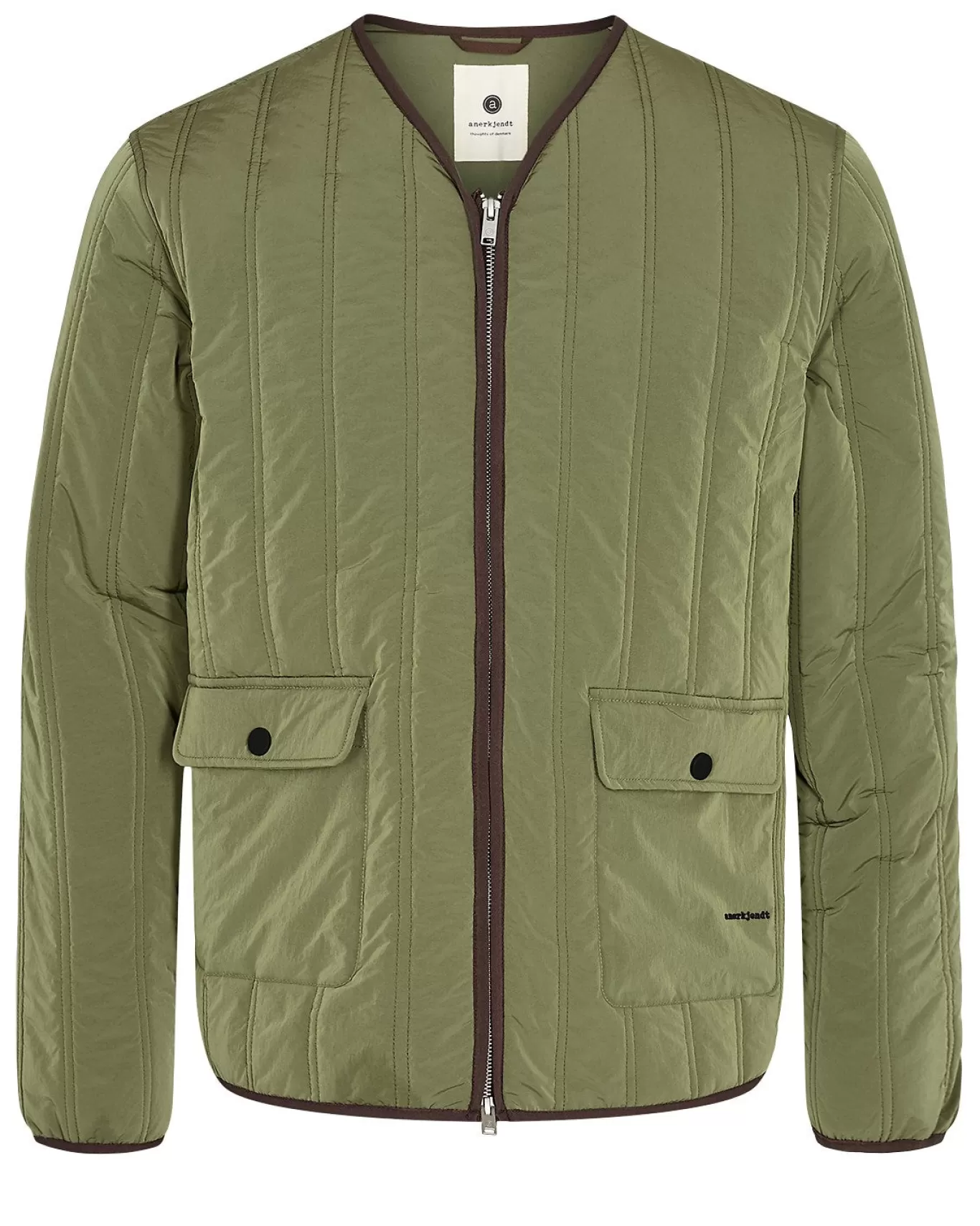 Anerkjendt Jackets & Coats<Akbastian Nylon Quilt Jacket - Olivine