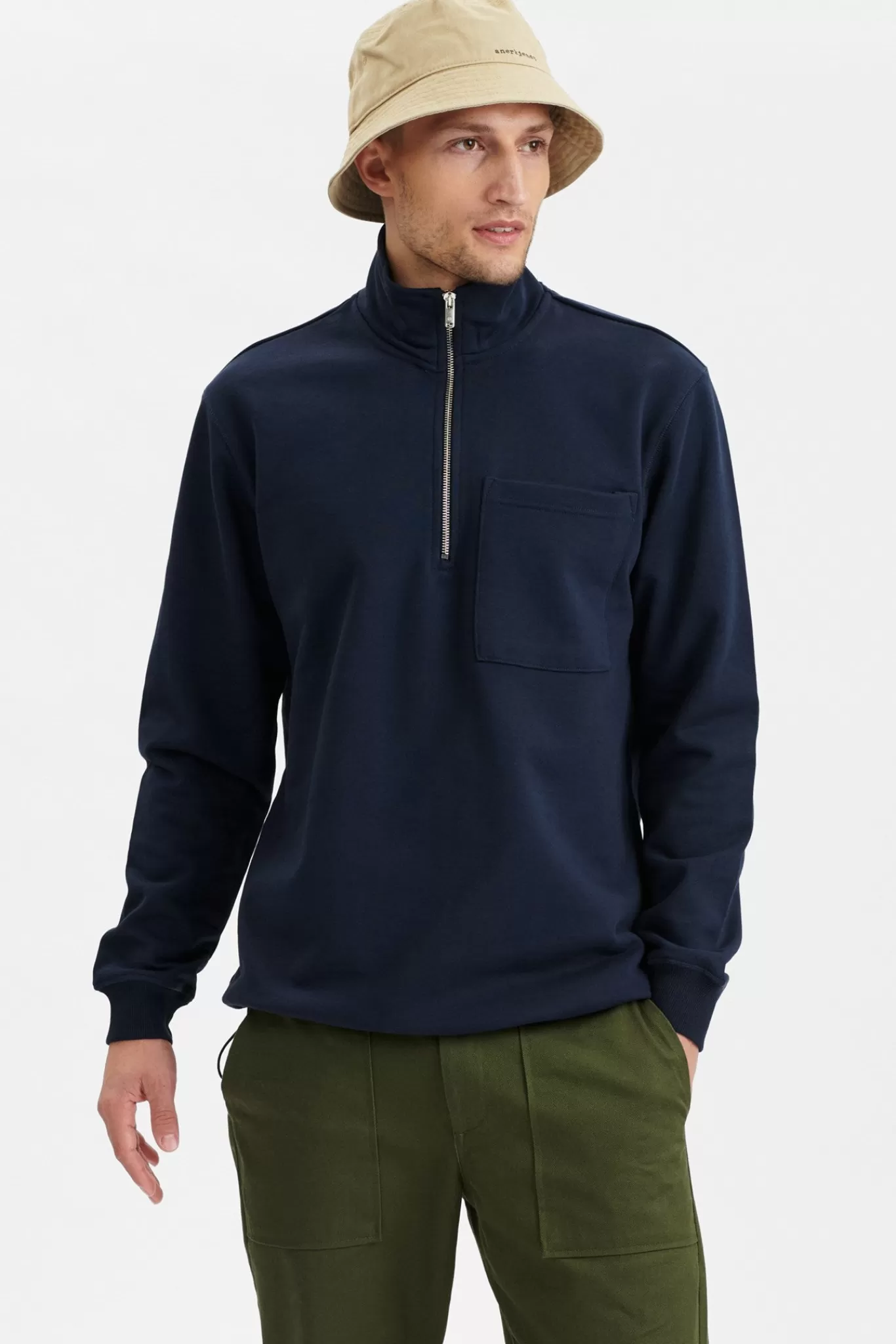 Anerkjendt Sweatshirts<Akclaus Half Zip Relaxed Sweat - Sky Captain