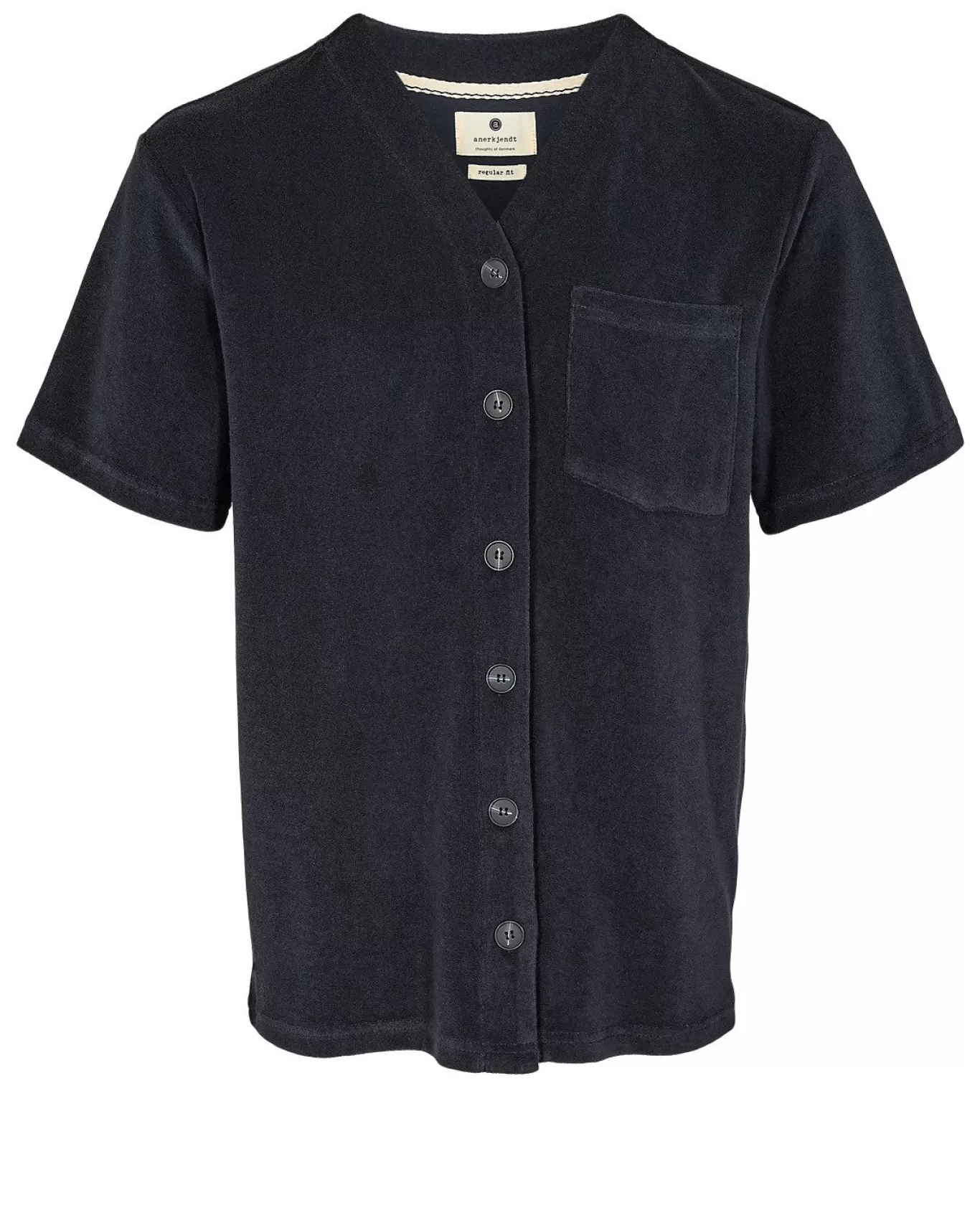 Anerkjendt Tees<Akdan S/S Frotte Ss Shirt - Dark Navy