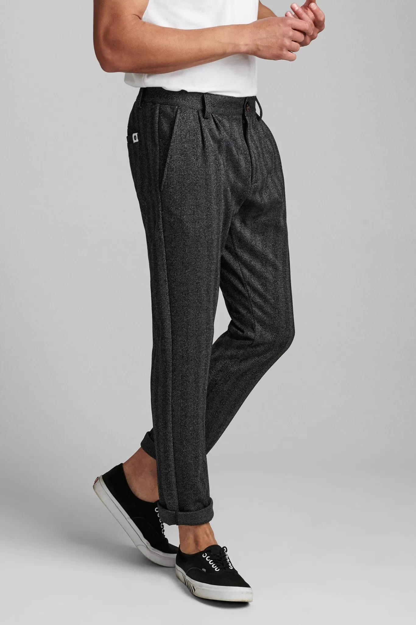 Anerkjendt Pants<Akdolmo Pleats Pants - Dark Grey Mel