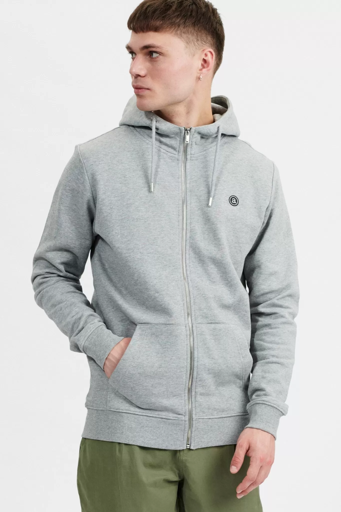 Anerkjendt Sweatshirts<Akelliot Noos Zip Hoodie - Light Grey Mel