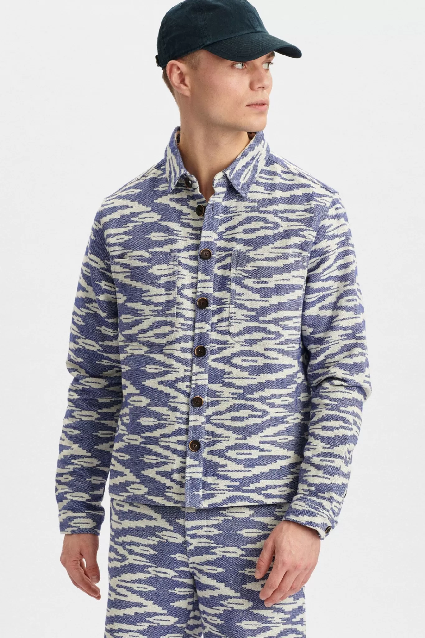 Anerkjendt Overshirts<Akhanky Jacquard Overshirt - Cornet Blue