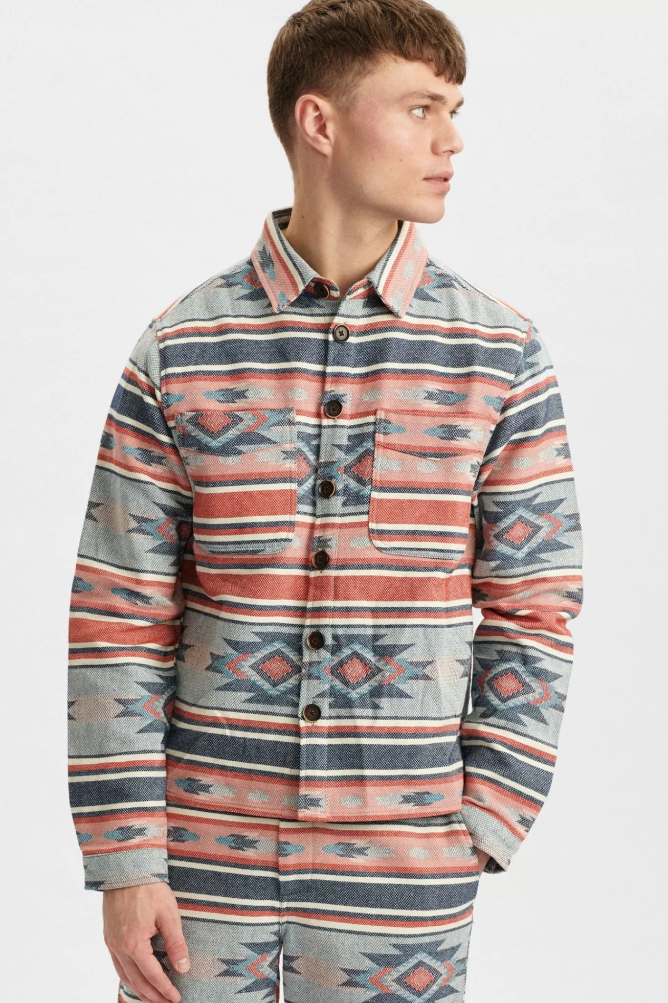 Anerkjendt Overshirts<Akhanky Jacquard Overshirt - Sky Captain