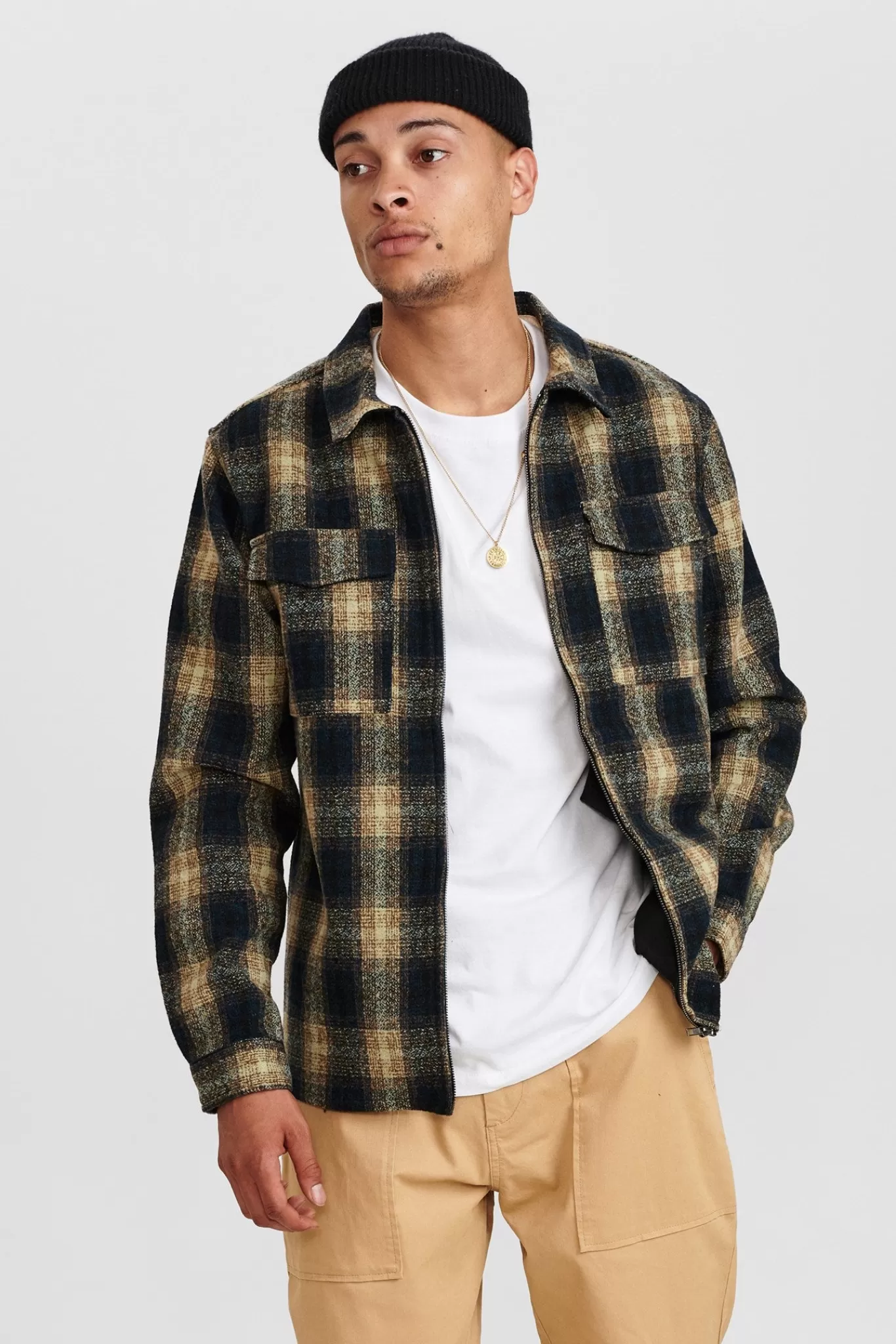 Anerkjendt Overshirts<Akhanky Wool Check Overshirt - Slate Black