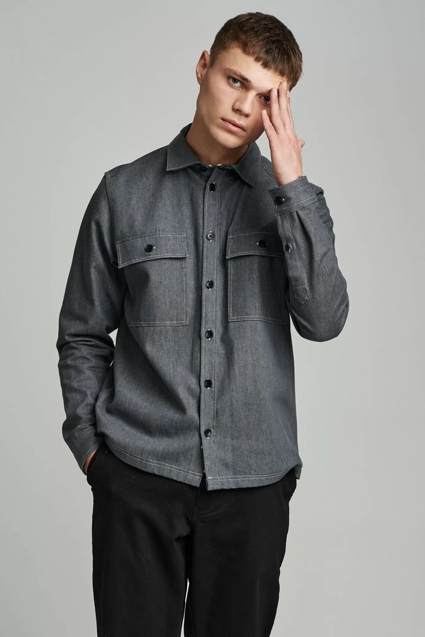 Anerkjendt Overshirts<Akherbert Ls - Glacier Gray