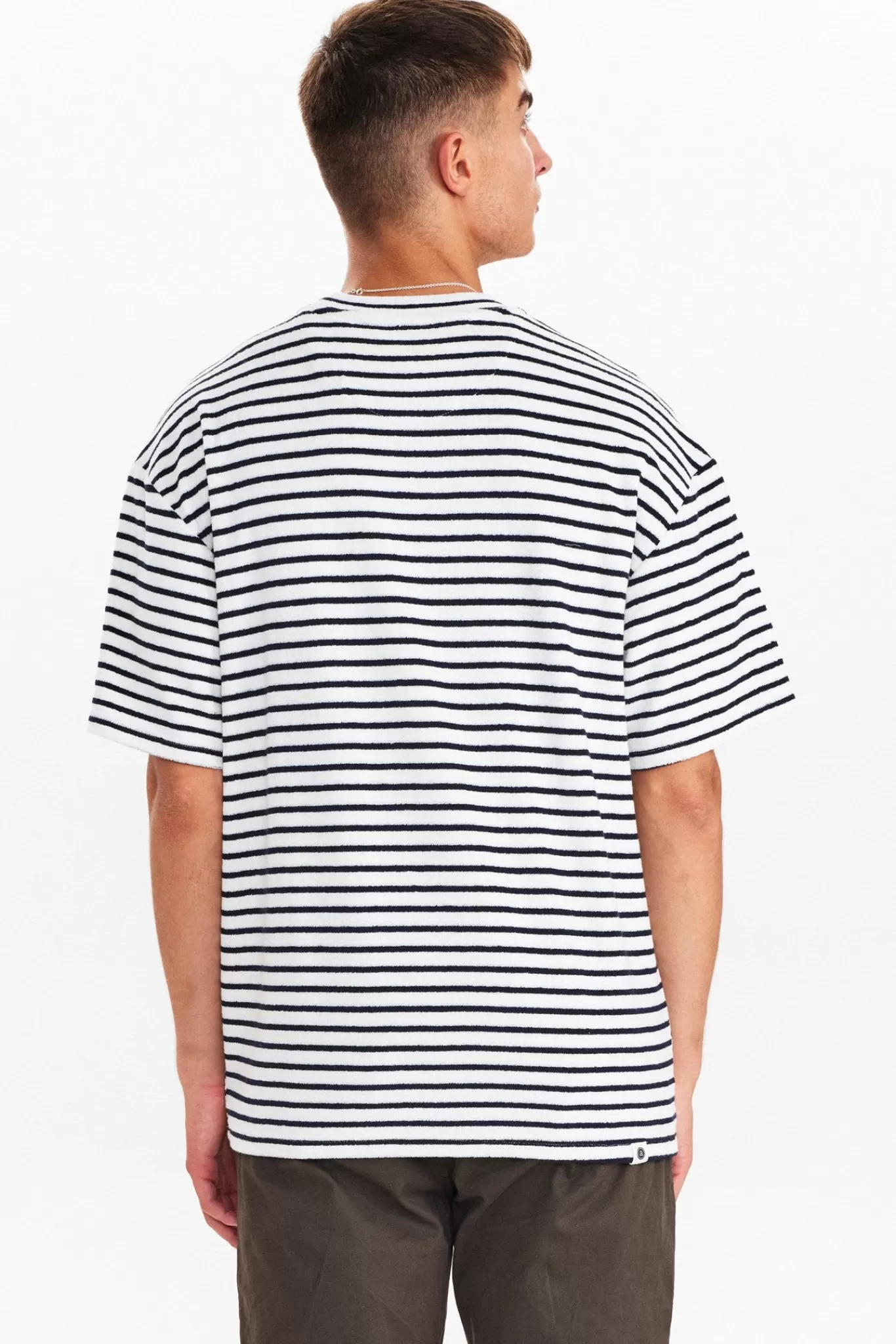 Anerkjendt Tees<Akholger Frotte Stripe Tee - Dark Navy