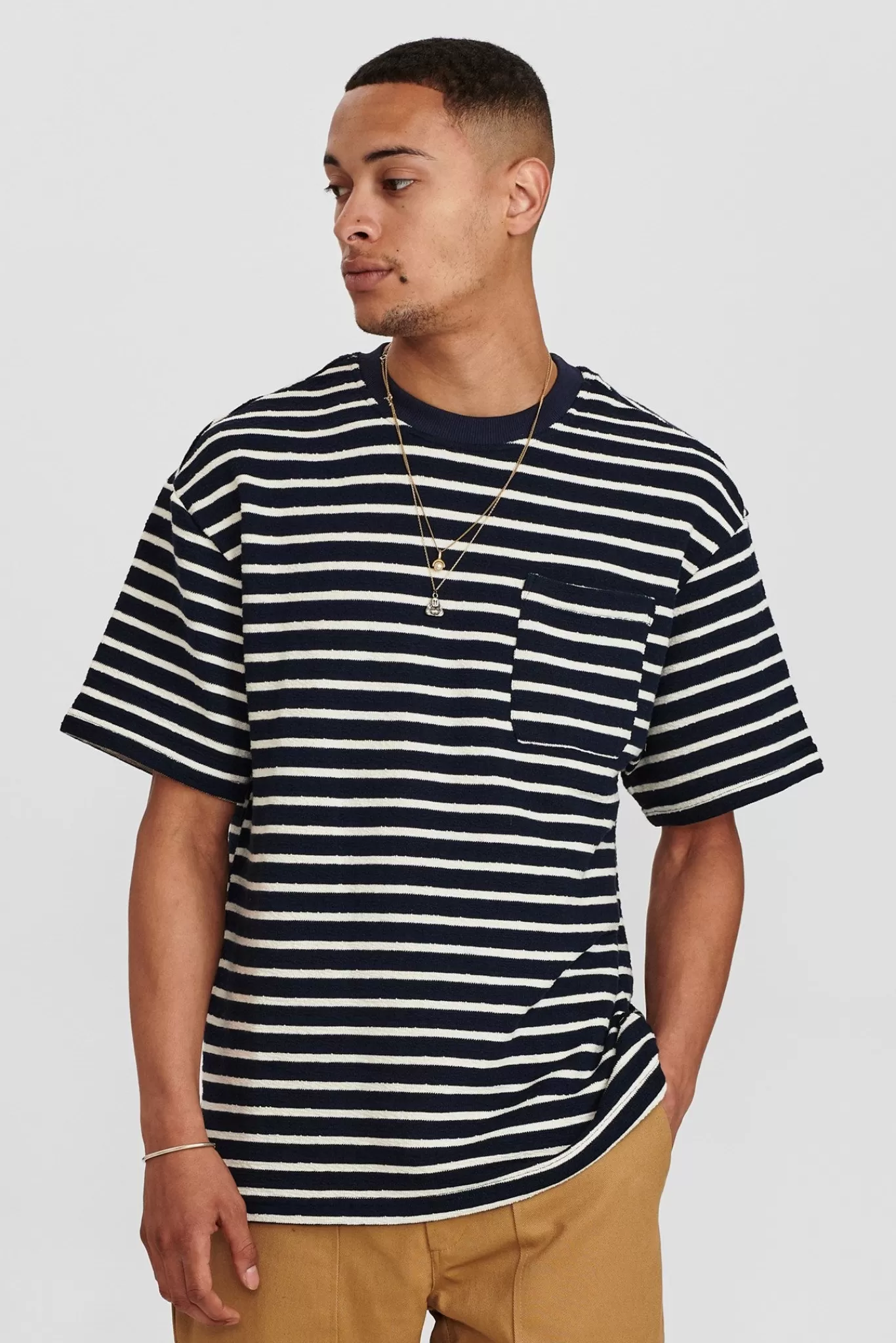 Anerkjendt Tees<Akholger Stripe T Shirt - Sky Captain