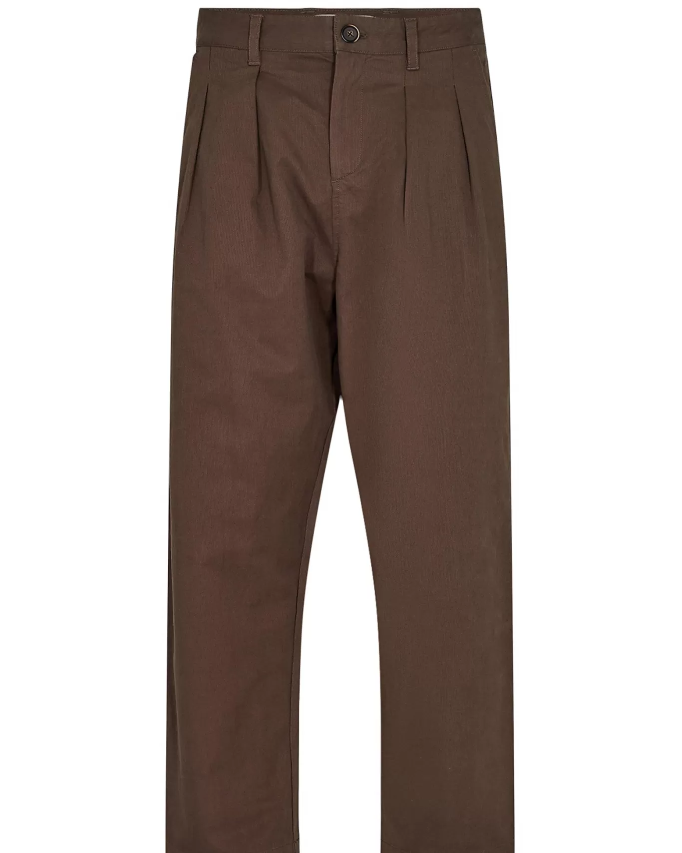 Anerkjendt Pants<Akjakob Cotton Pleat Pant - Chocolate Brown