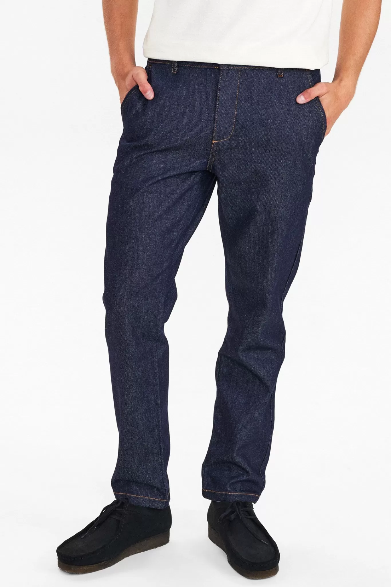 Anerkjendt Pants<Akjames Denim Chino - Dark Blue Denim