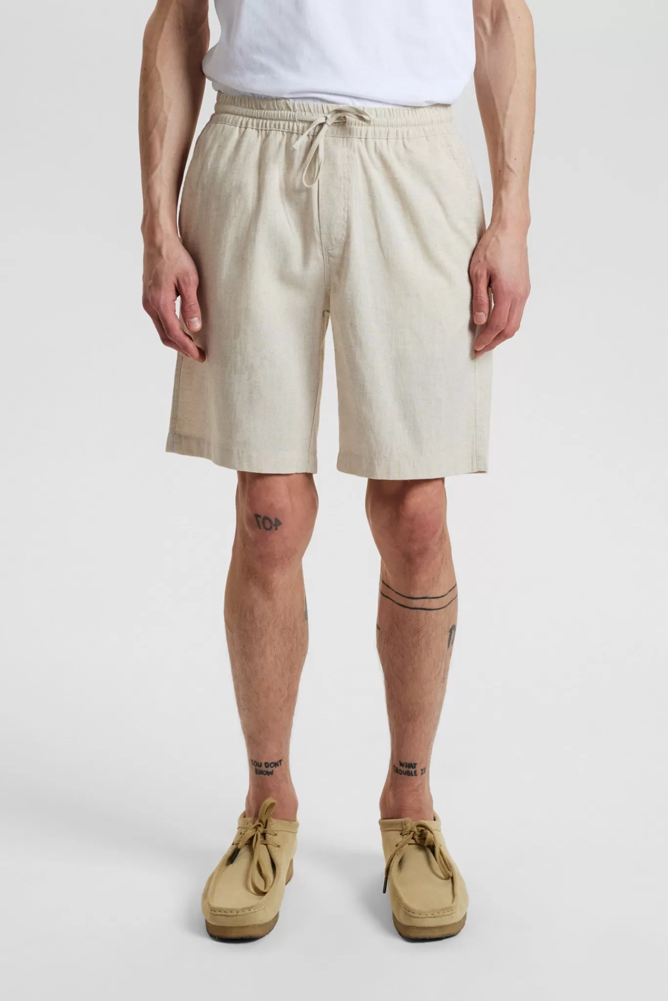 Anerkjendt Shorts<Akjames Linen Elast - Brown Rice