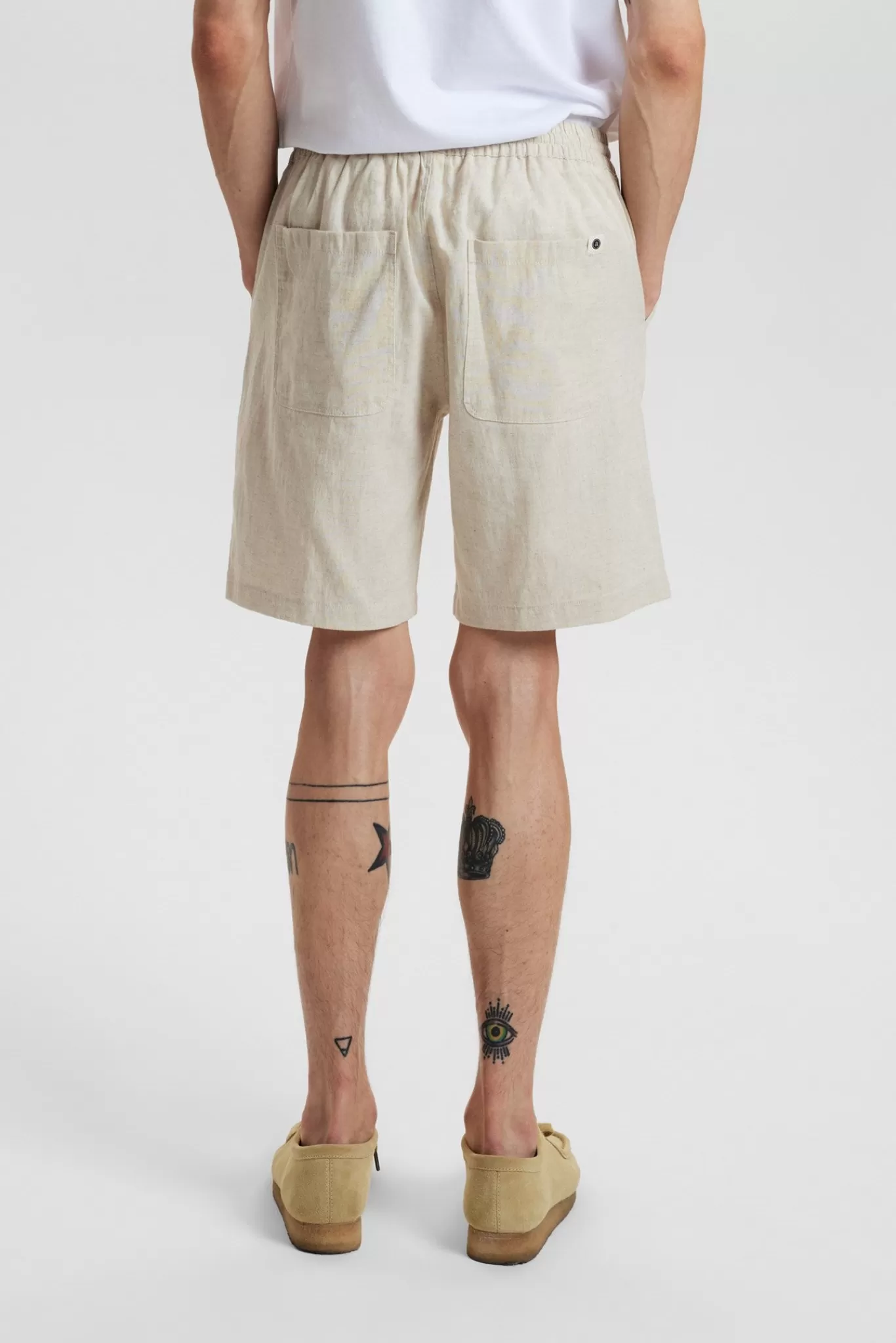 Anerkjendt Shorts<Akjames Linen Elast - Brown Rice