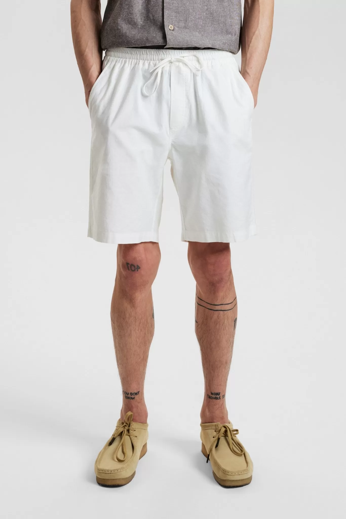 Anerkjendt Shorts<Akjames Linen Elast - Tofu