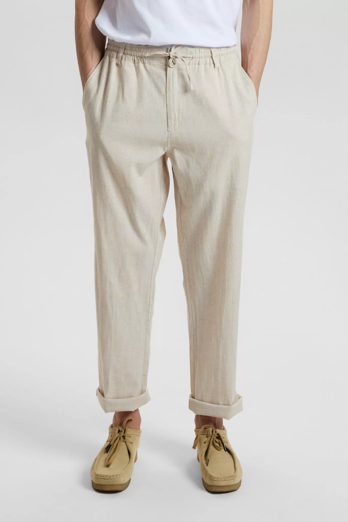 Anerkjendt Pants<Akjan Elastic Linen - Brown Rice