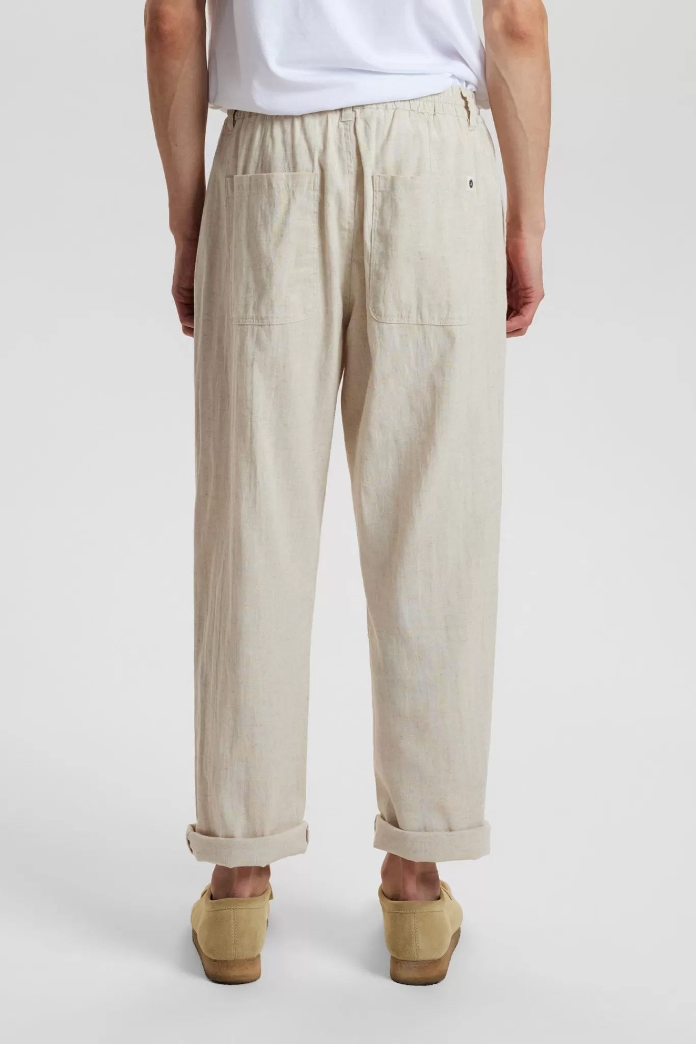 Anerkjendt Pants<Akjan Elastic Linen - Brown Rice