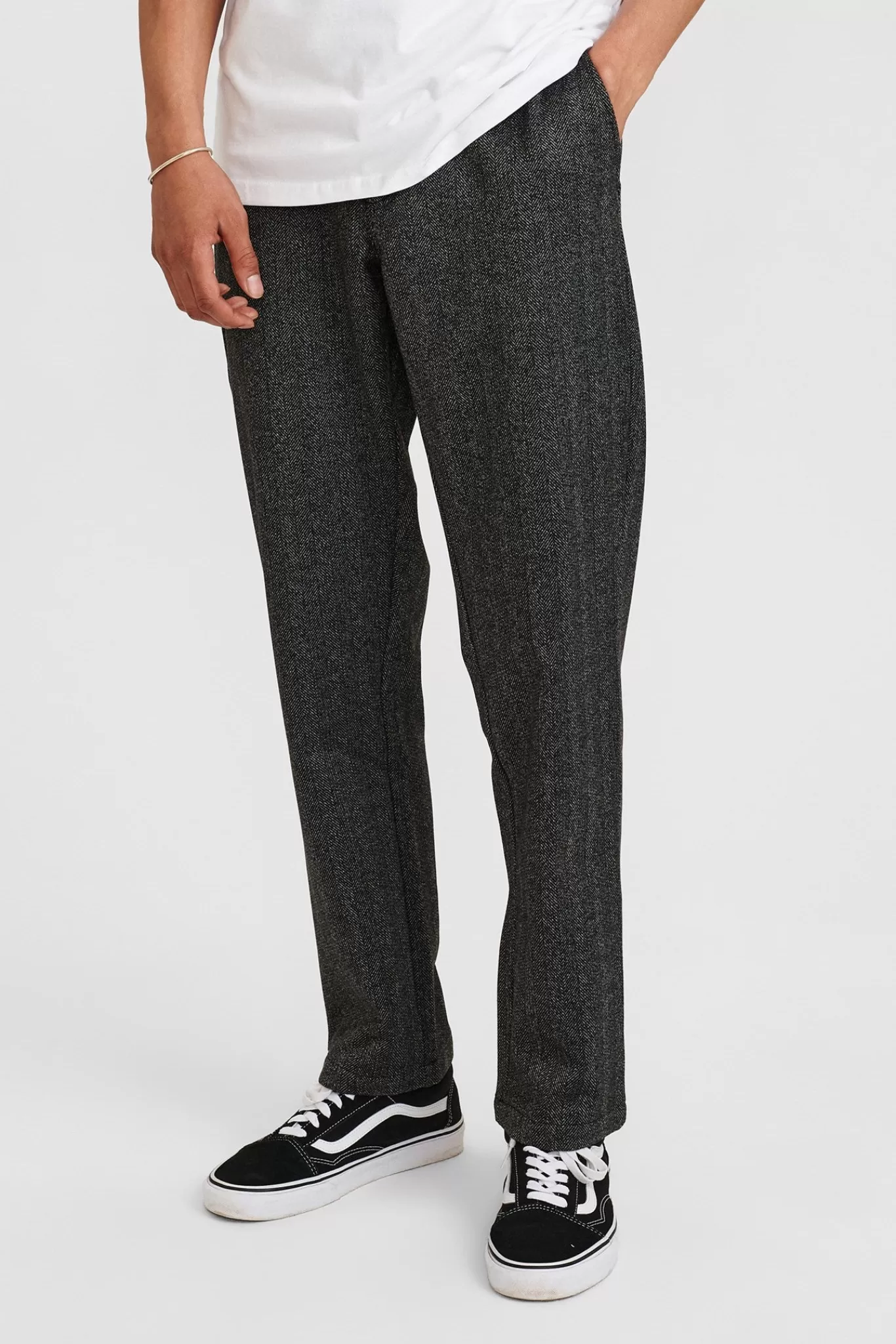 Anerkjendt Pants<Akjohn Elastic Herringbone Pant - Granit Grey Mel