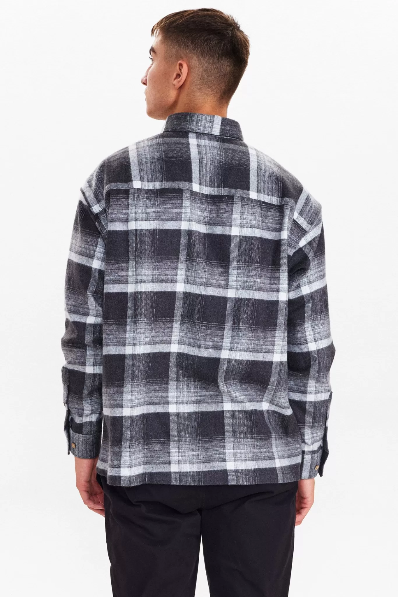 Anerkjendt Shirts<Akkarsten Checked Overshirt - Dark Grey Mel