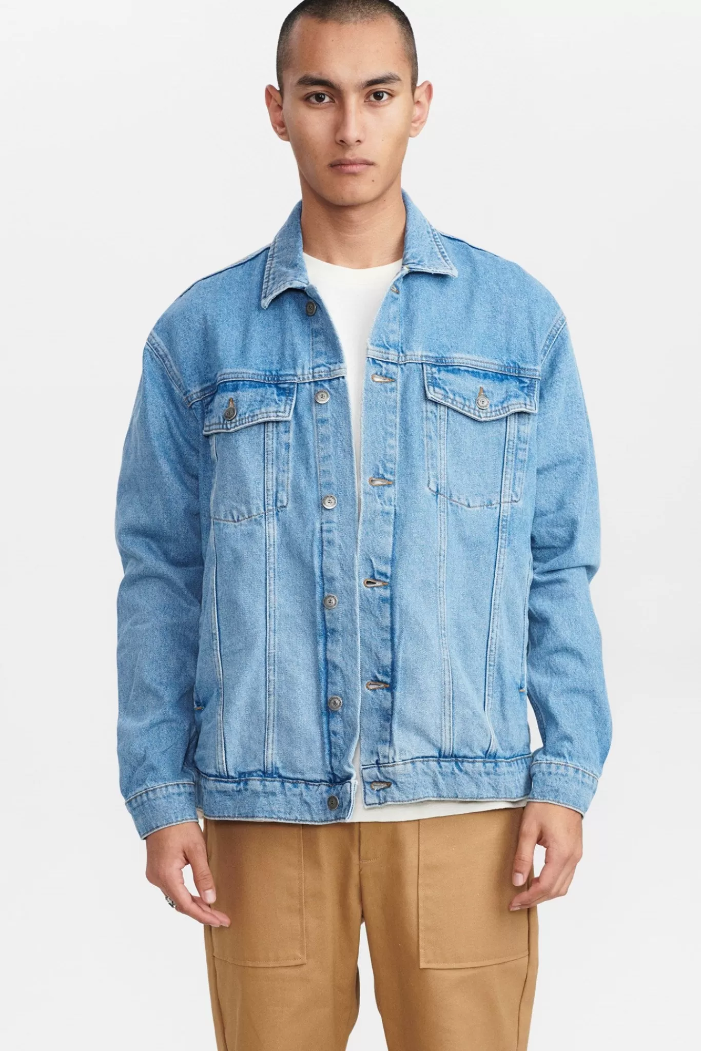 Anerkjendt Jackets & Coats<Akkarsten Denim Jacket - Light Blue Denim