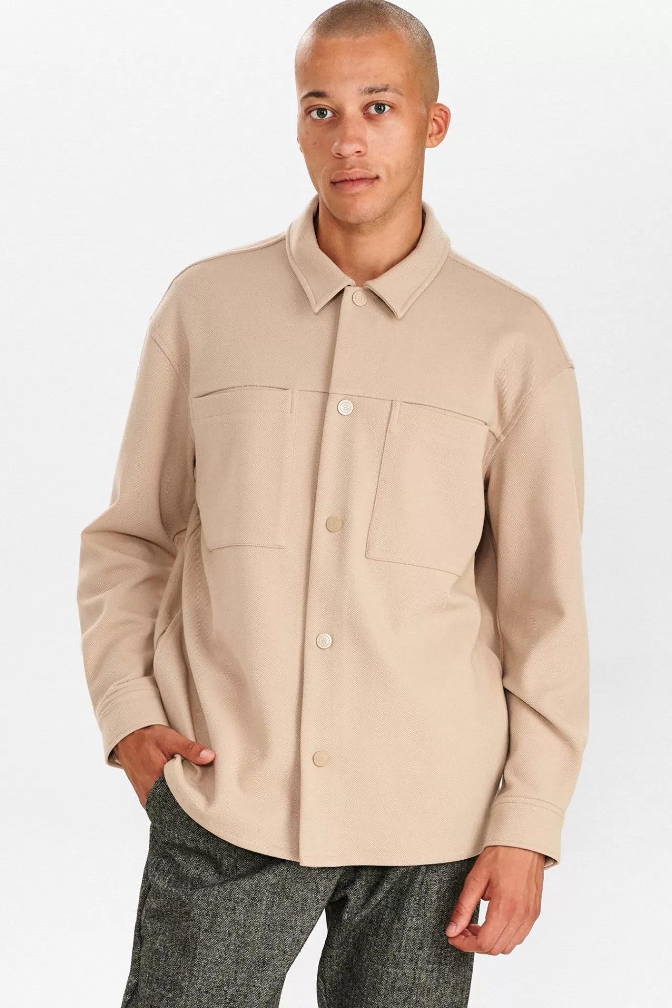 Anerkjendt Overshirts<Akkarsten Jeresy Overshirt - Cobblestone