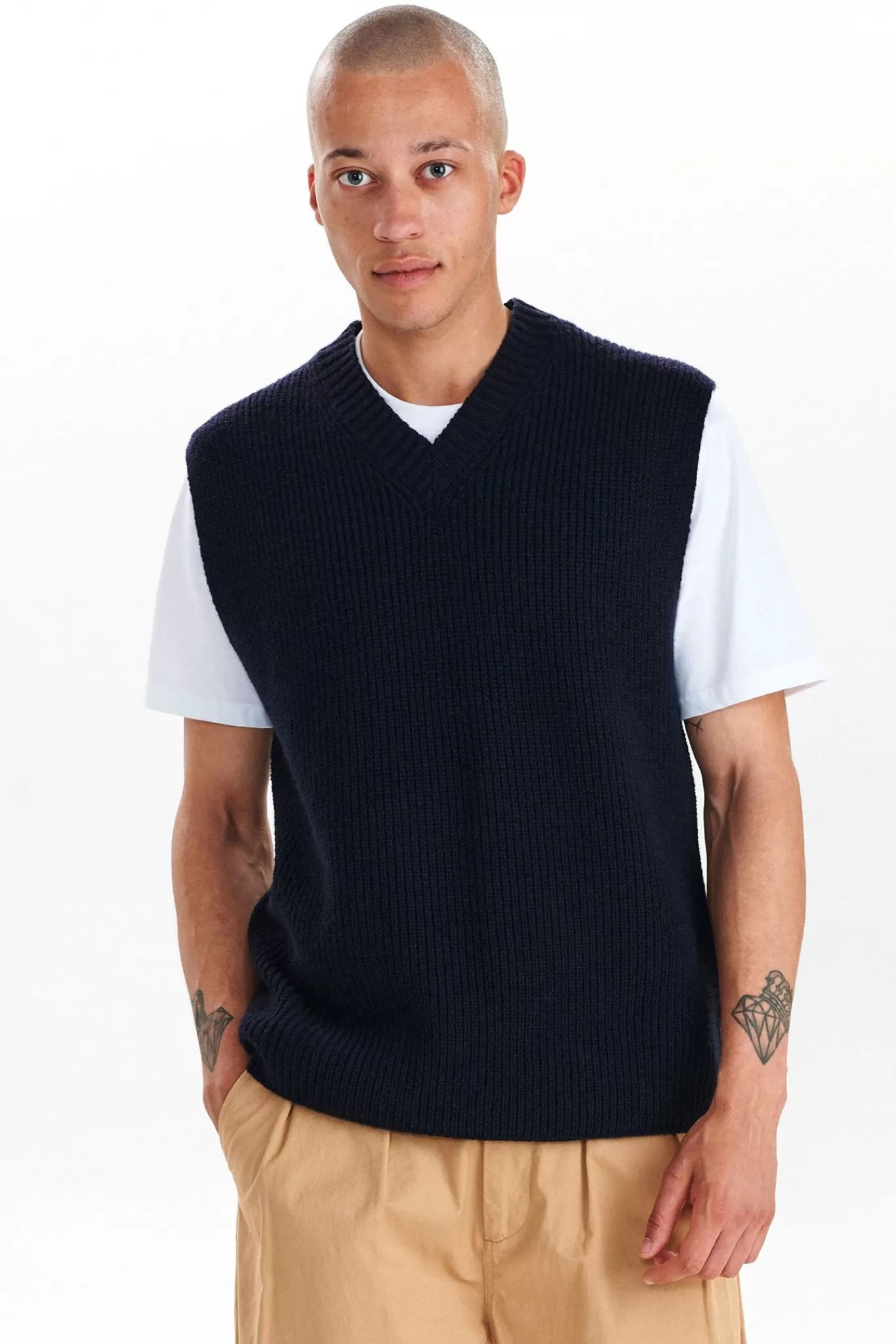 Anerkjendt Knits<Akkarsten Slipover Vneck - Dark Navy