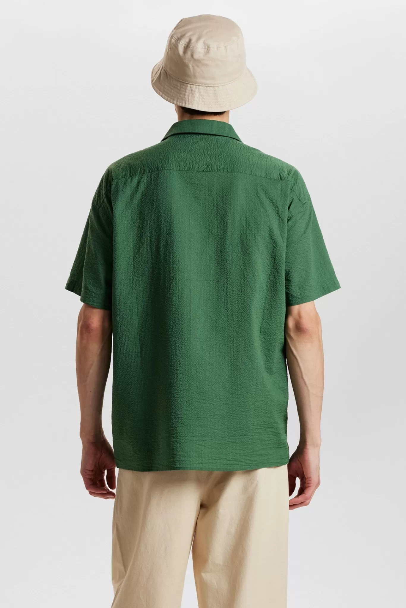 Anerkjendt Shirts<Akkarsten S/S Seersucker Shirt - Olivine