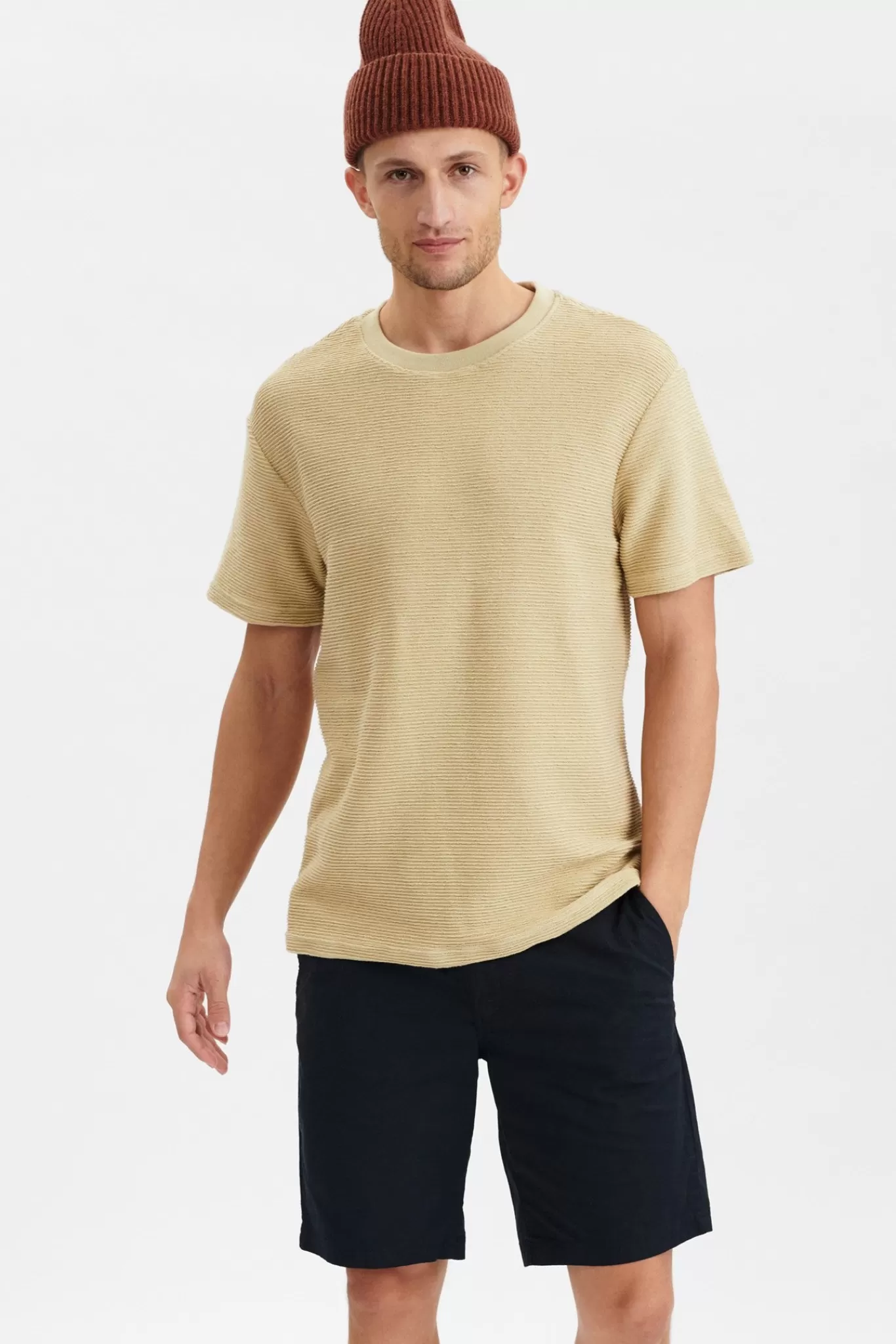 Anerkjendt Tees<Akkikki Curved Tee - Brown Rice