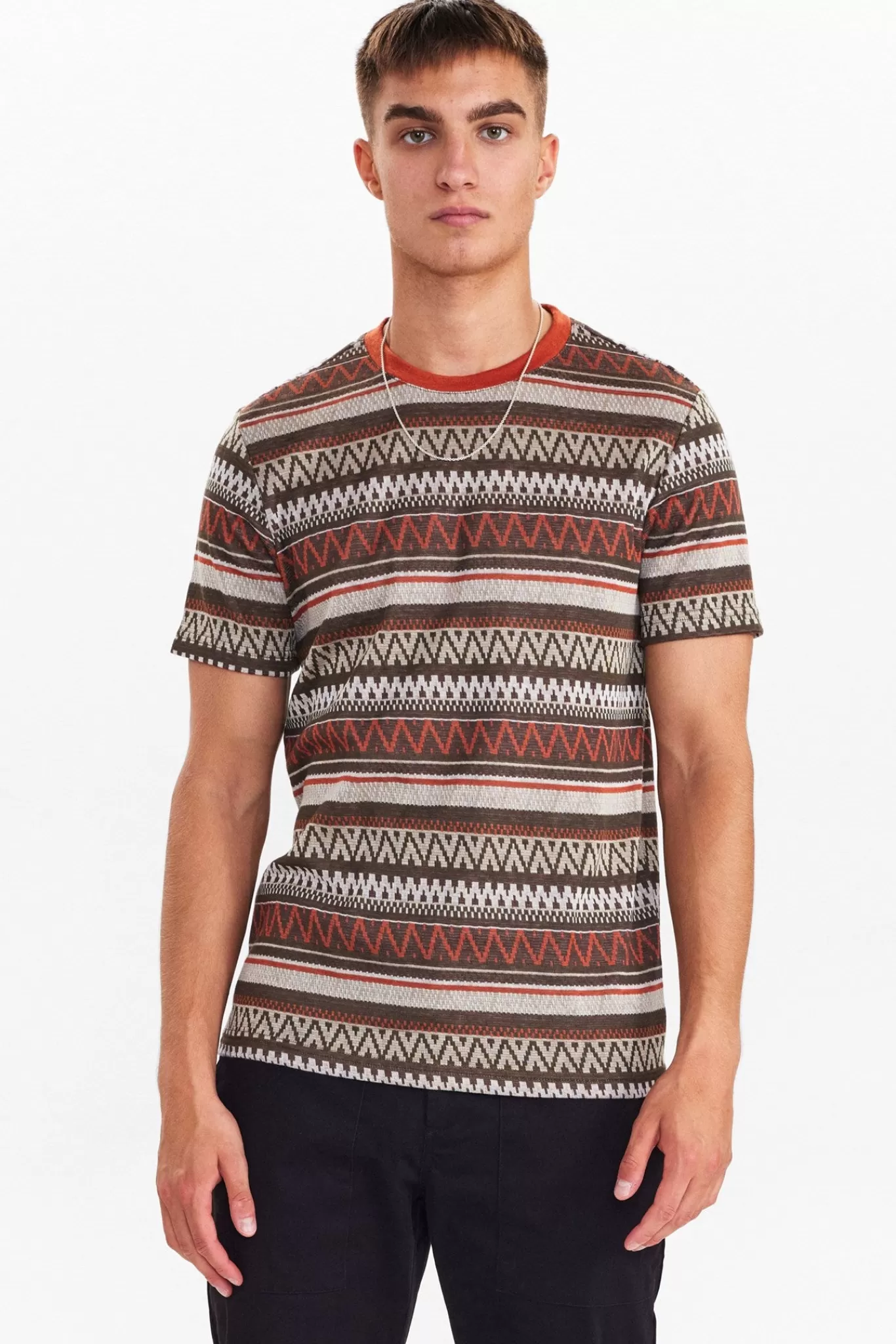 Anerkjendt Tees<Akkikki Jacquard Tee - Cinnamon Stick