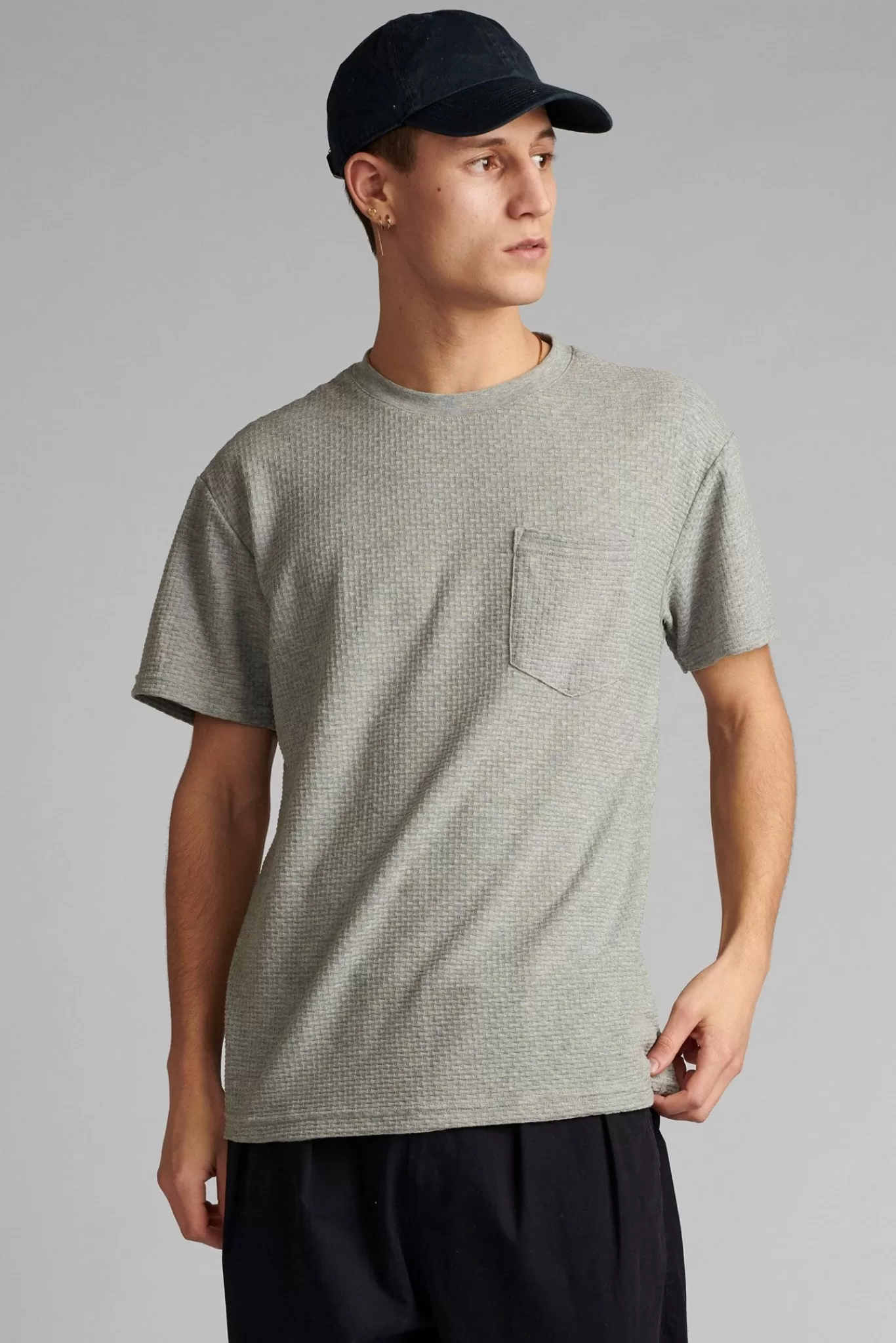 Anerkjendt Tees<Akkikki Melange T Shirt - Light Grey Mel