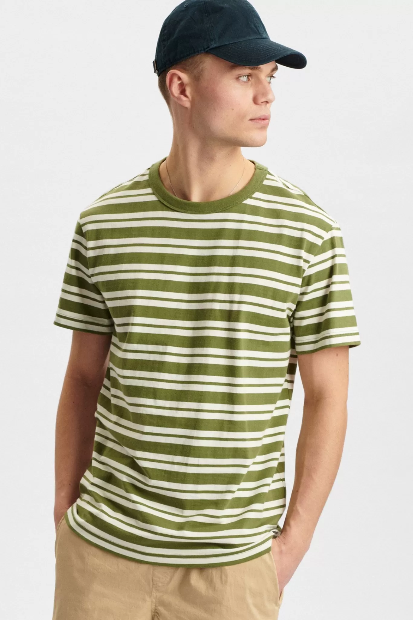 Anerkjendt Tees<Akkikki Noos Stripe Tee - Olivine