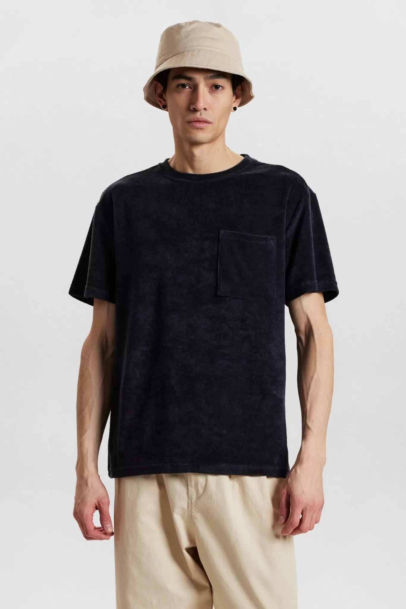 Anerkjendt Tees<Akkikki S/S Frotte Tee - Dark Navy