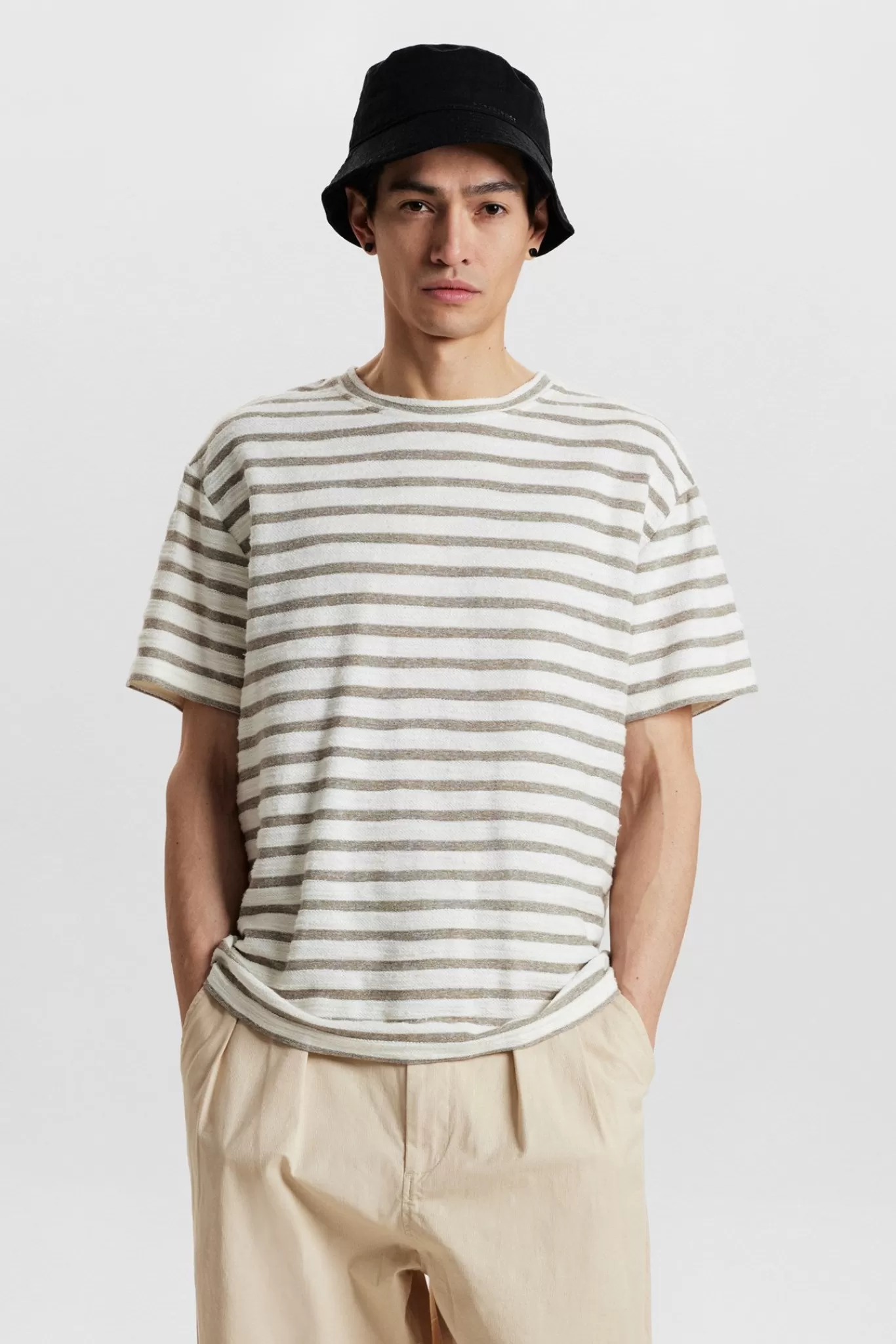 Anerkjendt Tees<Akkikki S/S Structure Stripe - Olivine