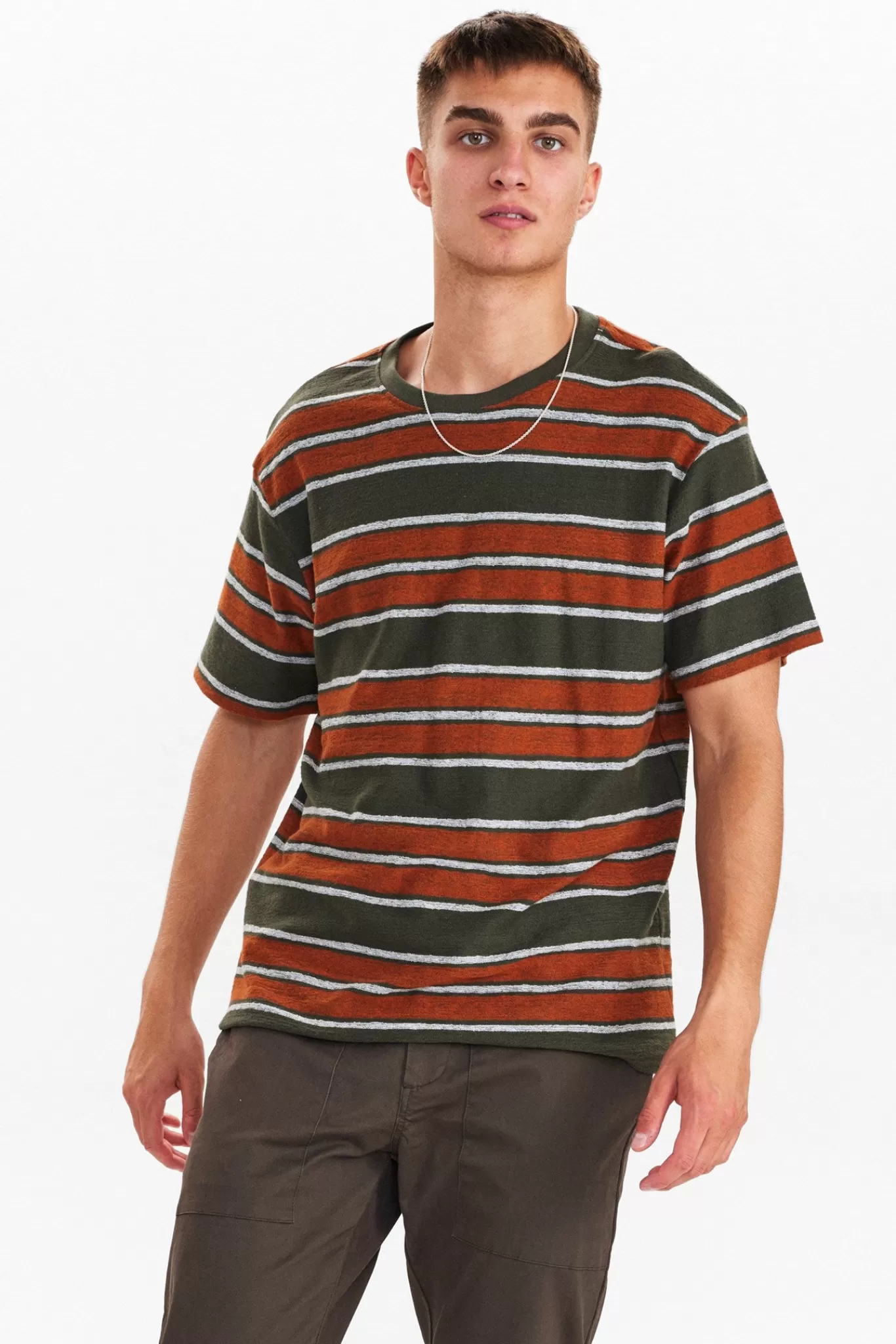 Anerkjendt Tees<Akkikki Stripe 2 Tee - Forest Night