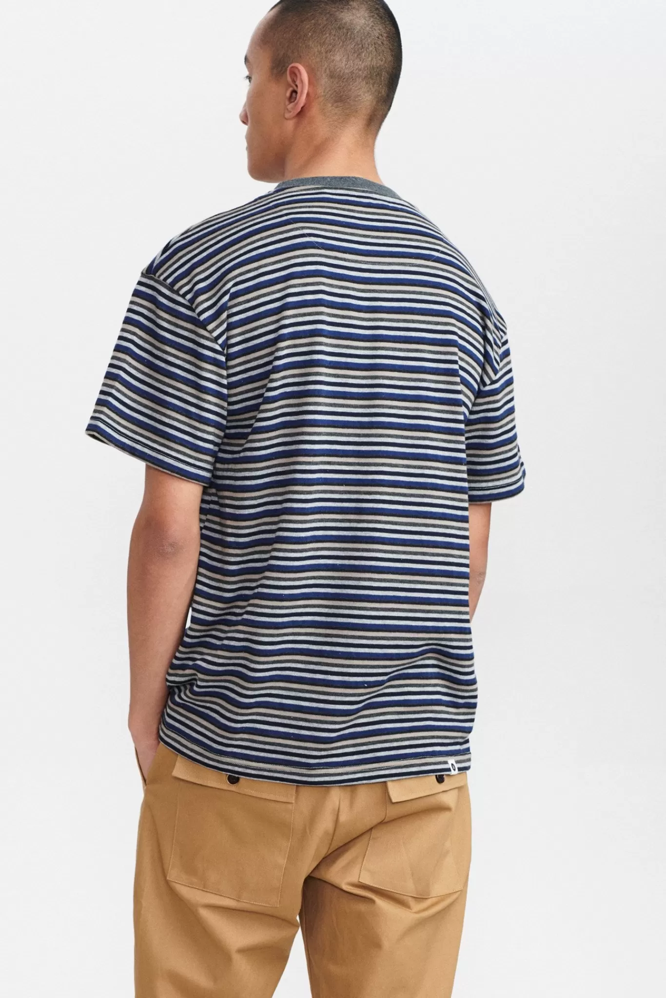 Anerkjendt Tees<Akkikki Stripe T Shirt - Sky Captain