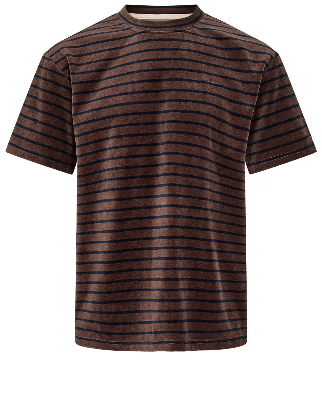 Anerkjendt Tees<Akkikki Velvet Stripe Tee - Chocolate Brown