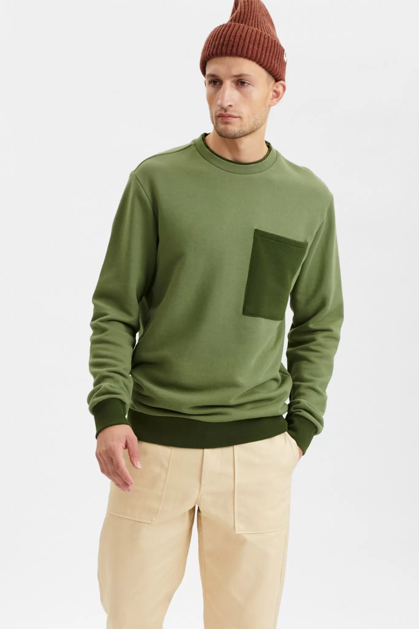 Anerkjendt Sweatshirts<Akklaus Cutline Pocket - Olivine