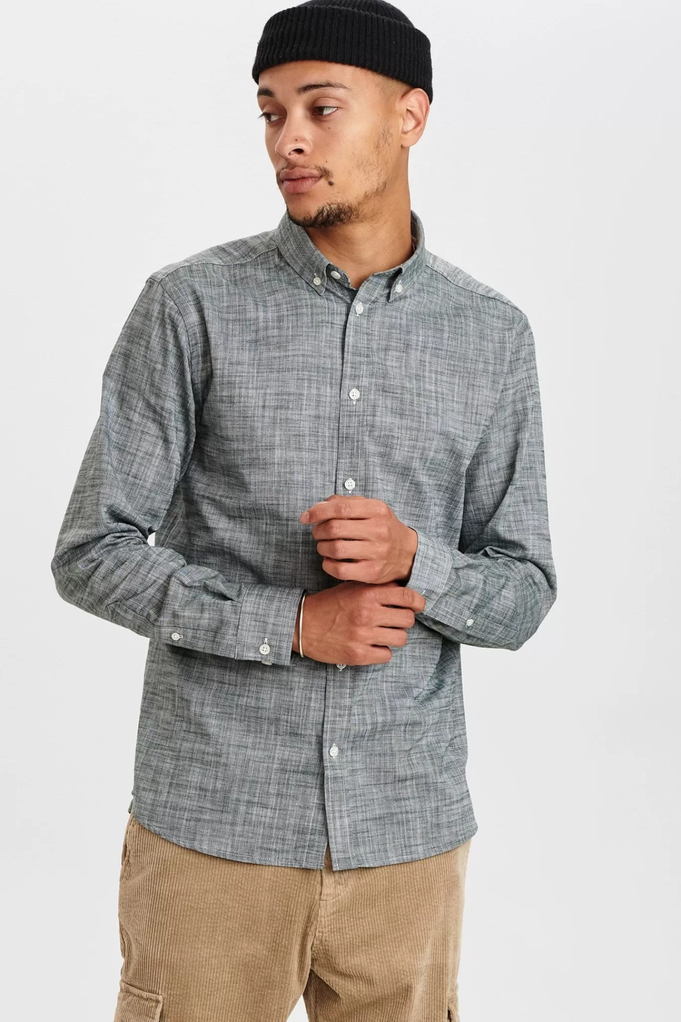 Anerkjendt Shirts<Akkonrad 2 Tone Structure Shirt - Deep Forrest