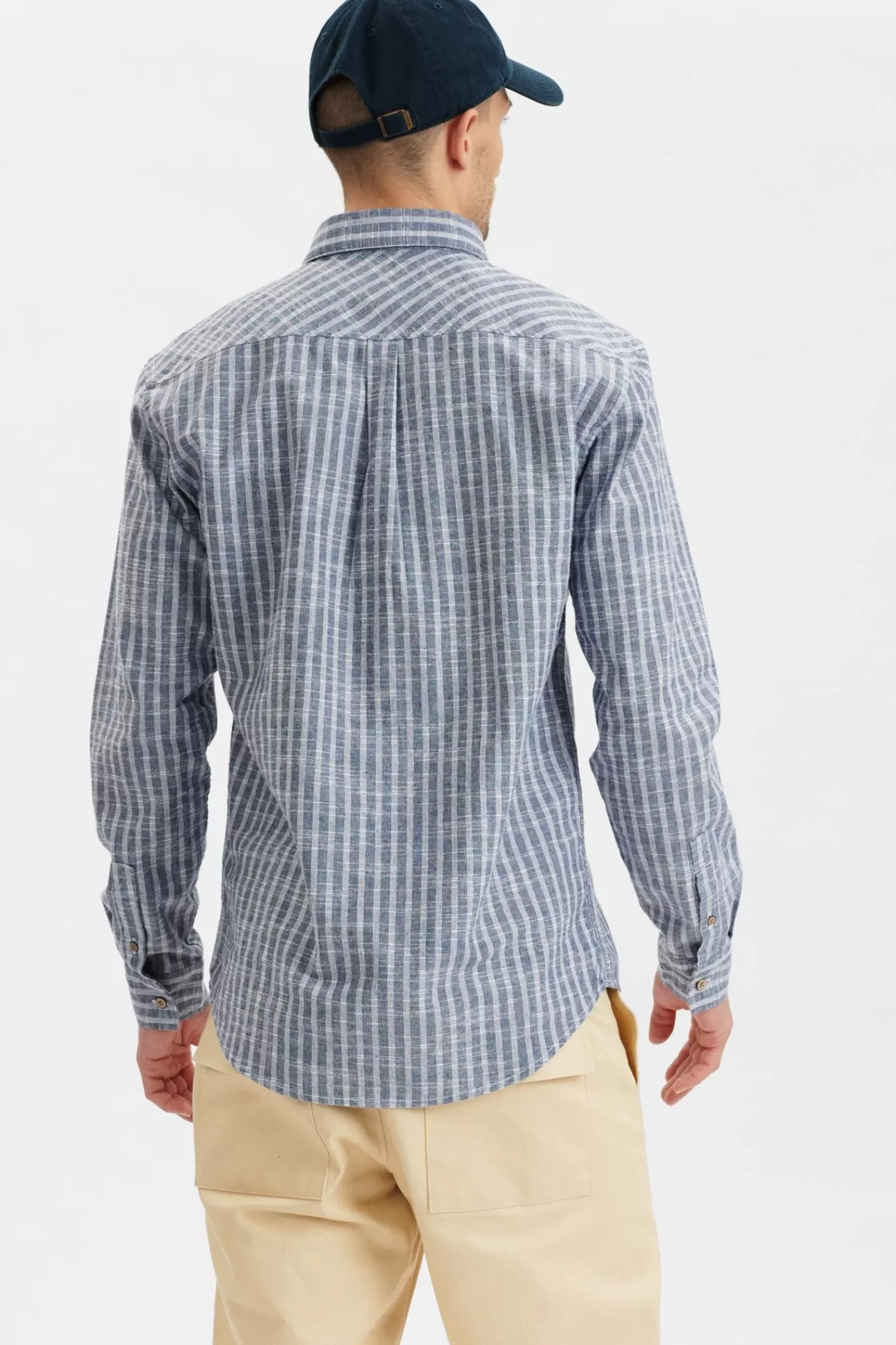 Anerkjendt Shirts<Akkonrad Mel Stripe Shirt - Sky Captain