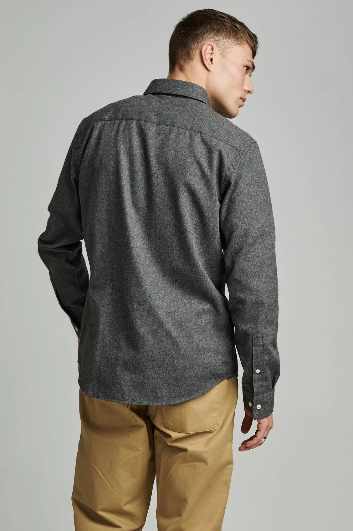 Anerkjendt Shirts<Akkonrad Melange Shirt - Granit Grey Mel