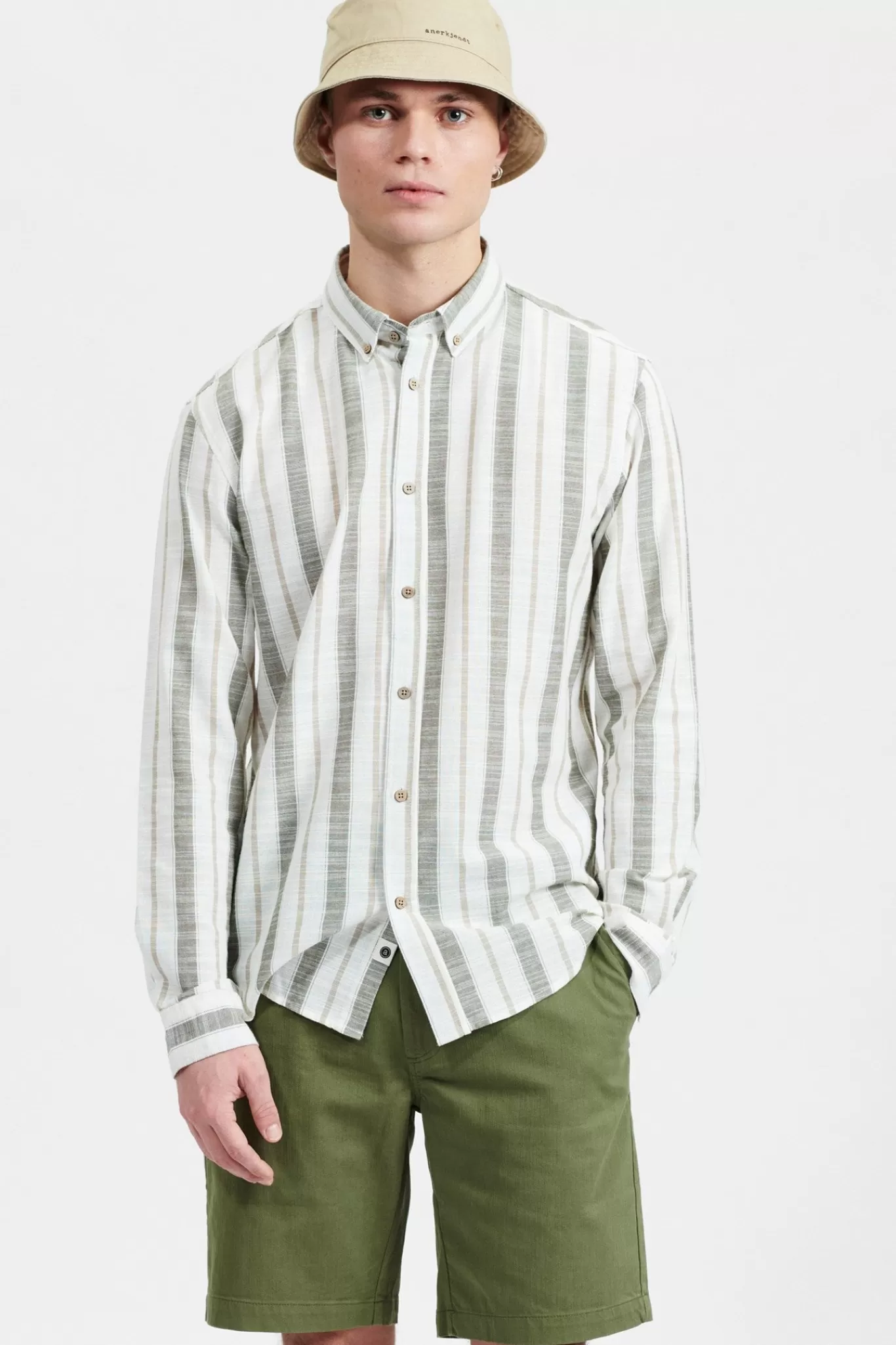 Anerkjendt Shirts<Akkonrad Striped Shirt - Olivine