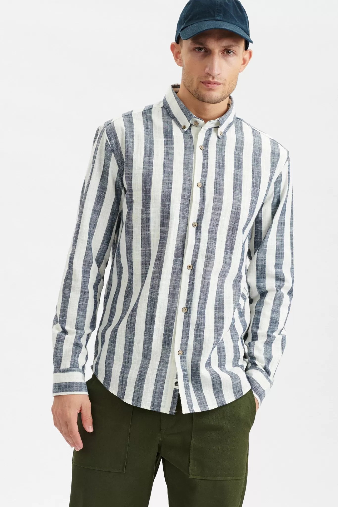 Anerkjendt Shirts<Akkonrad Striped Shirt - Sky Captain