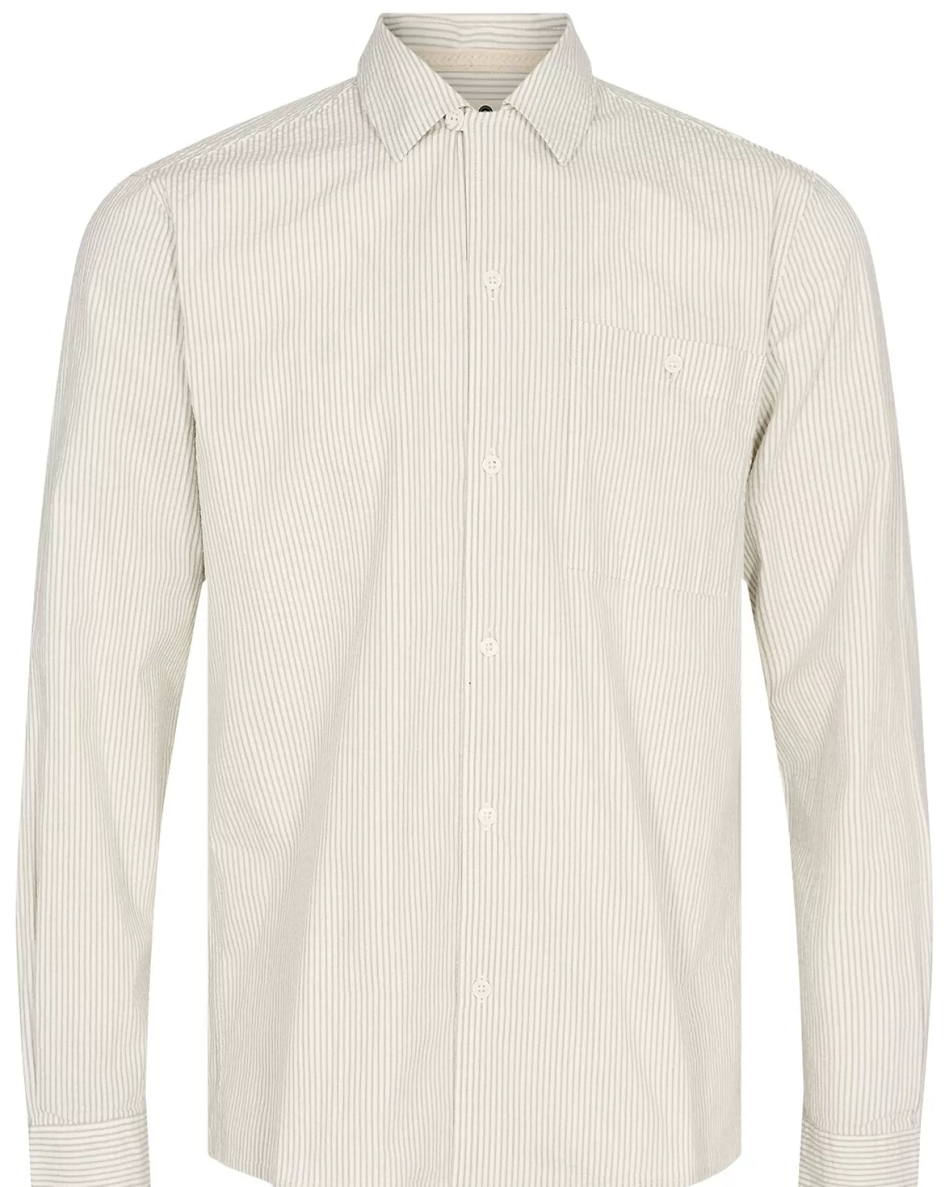 Anerkjendt Shirts<Akkurt L/S Placket Detail - Chateau Gray