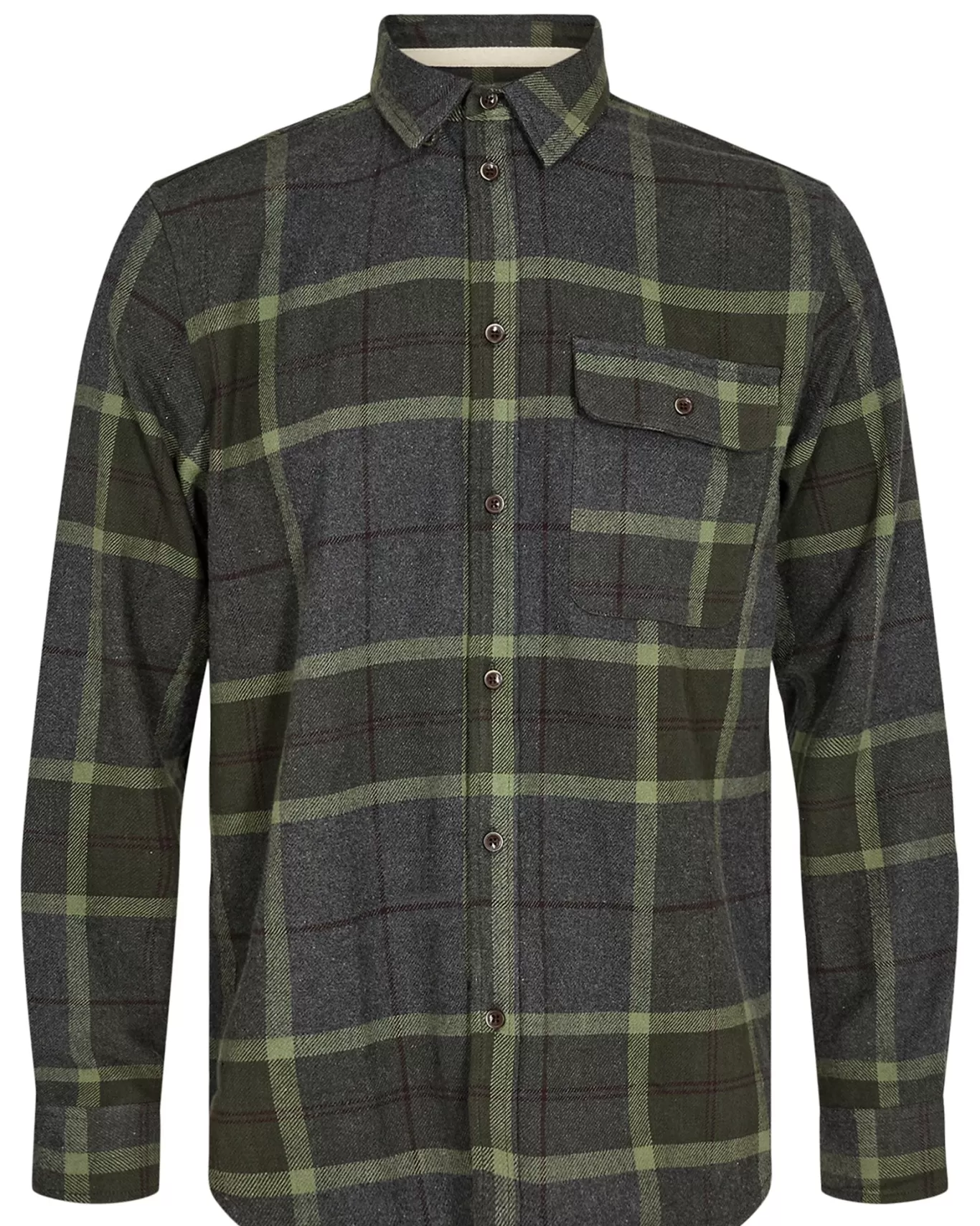 Anerkjendt Shirts<Akleif Brushed Check - Dark Grey Mel