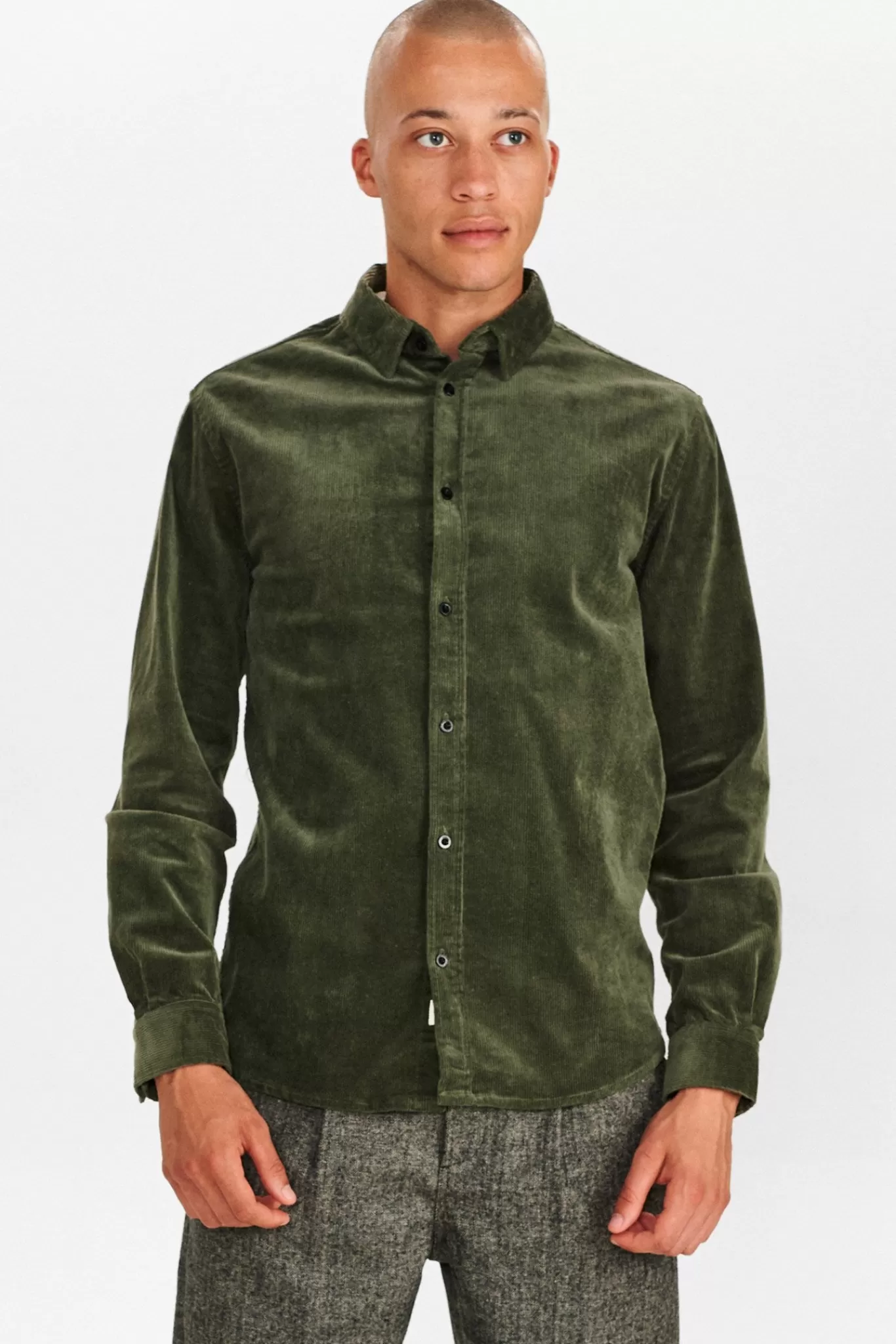 Anerkjendt Shirts<Akleif Corduroy Shirt - Forest Night