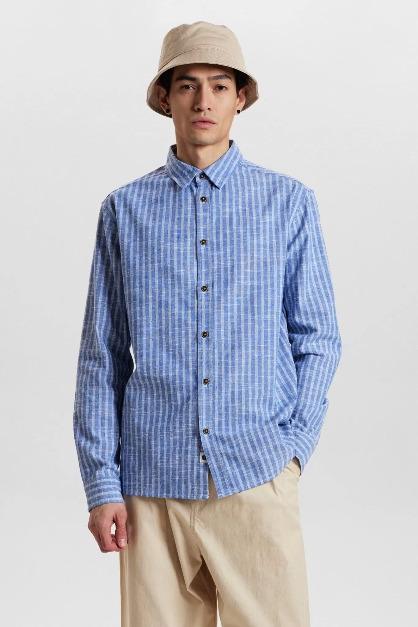 Anerkjendt Shirts<Akleif L/S Stripe Shirt - Tofu