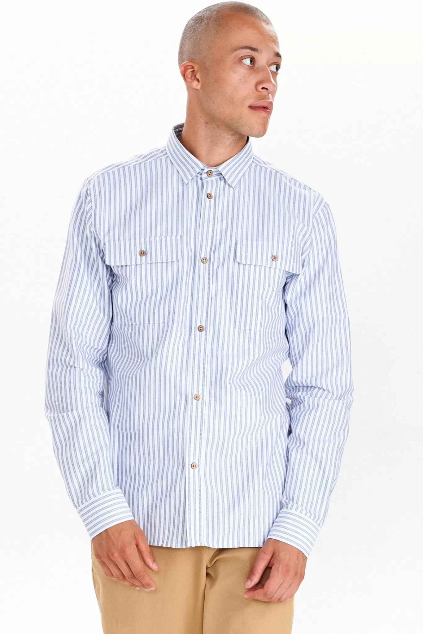 Anerkjendt Shirts<Akleif Pocket Shirt - Sky Blue