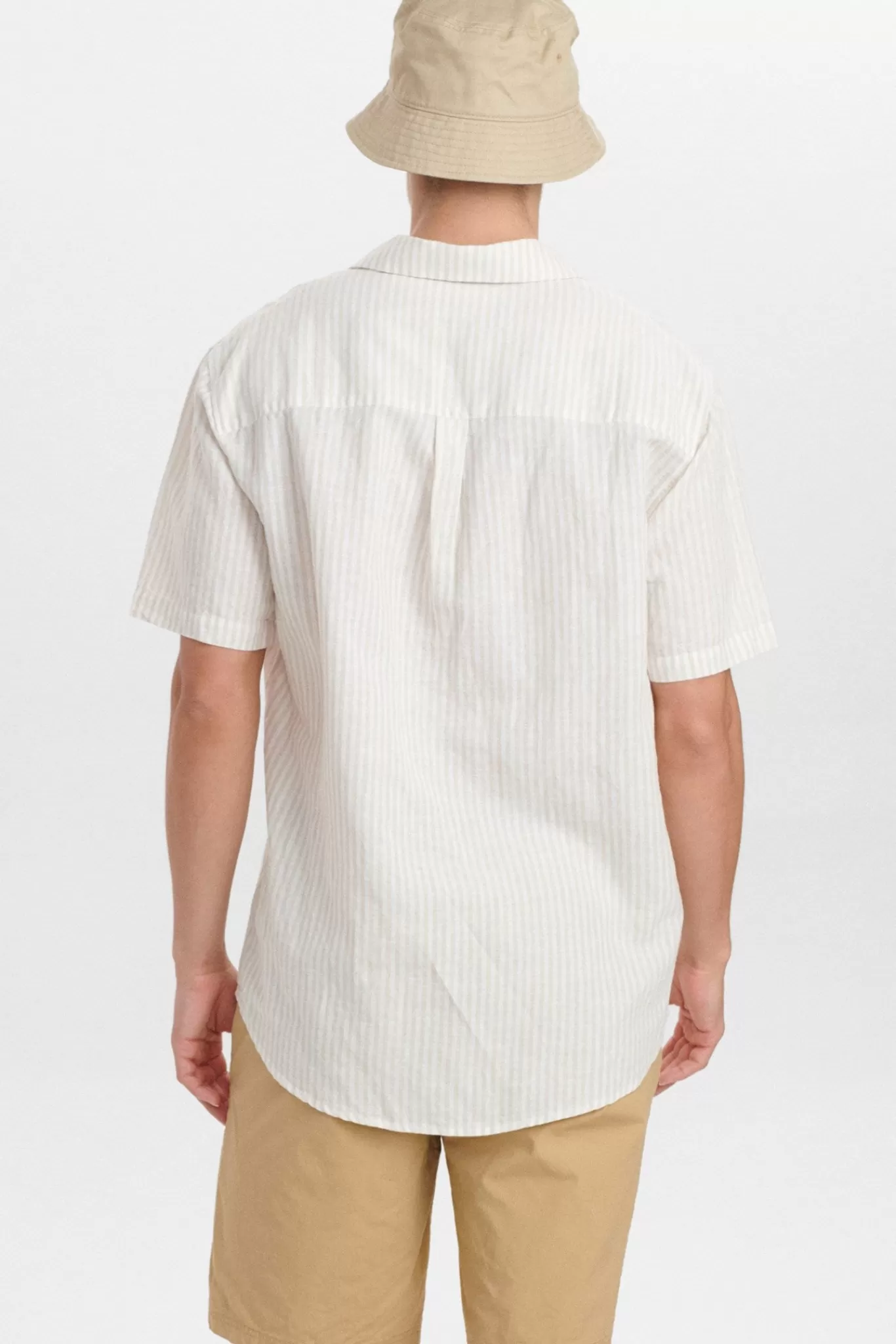 Anerkjendt Shirts<Akleo Cot/Lin Stripe Shirt - Brown Rice