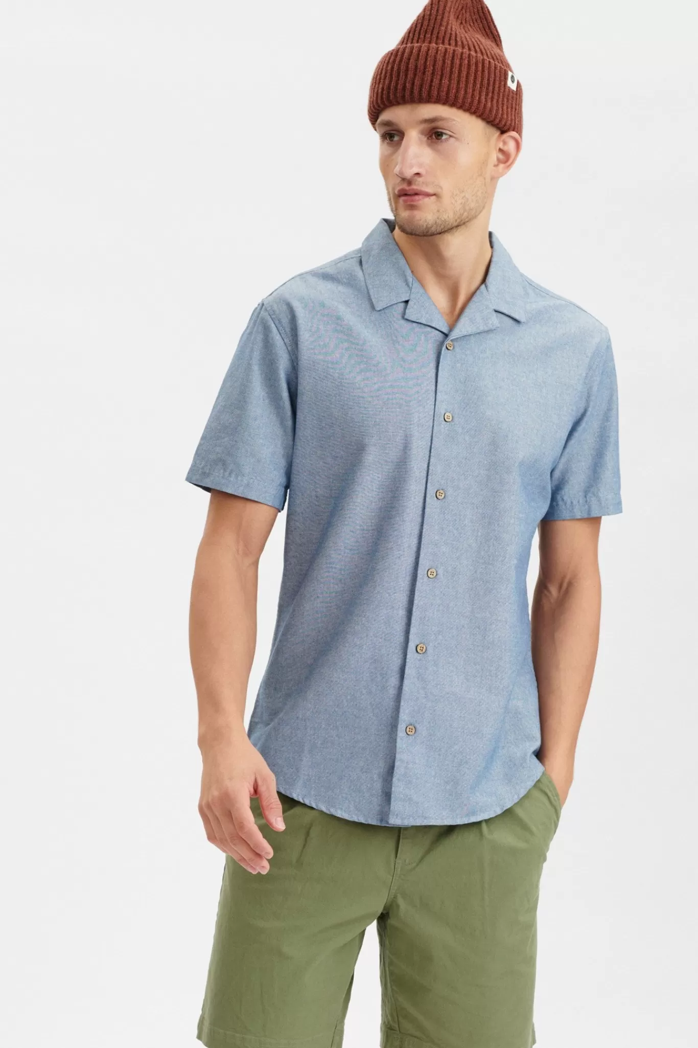 Anerkjendt Shirts<Akleo Cot/Linen Ss Shirt - Cornet Blue