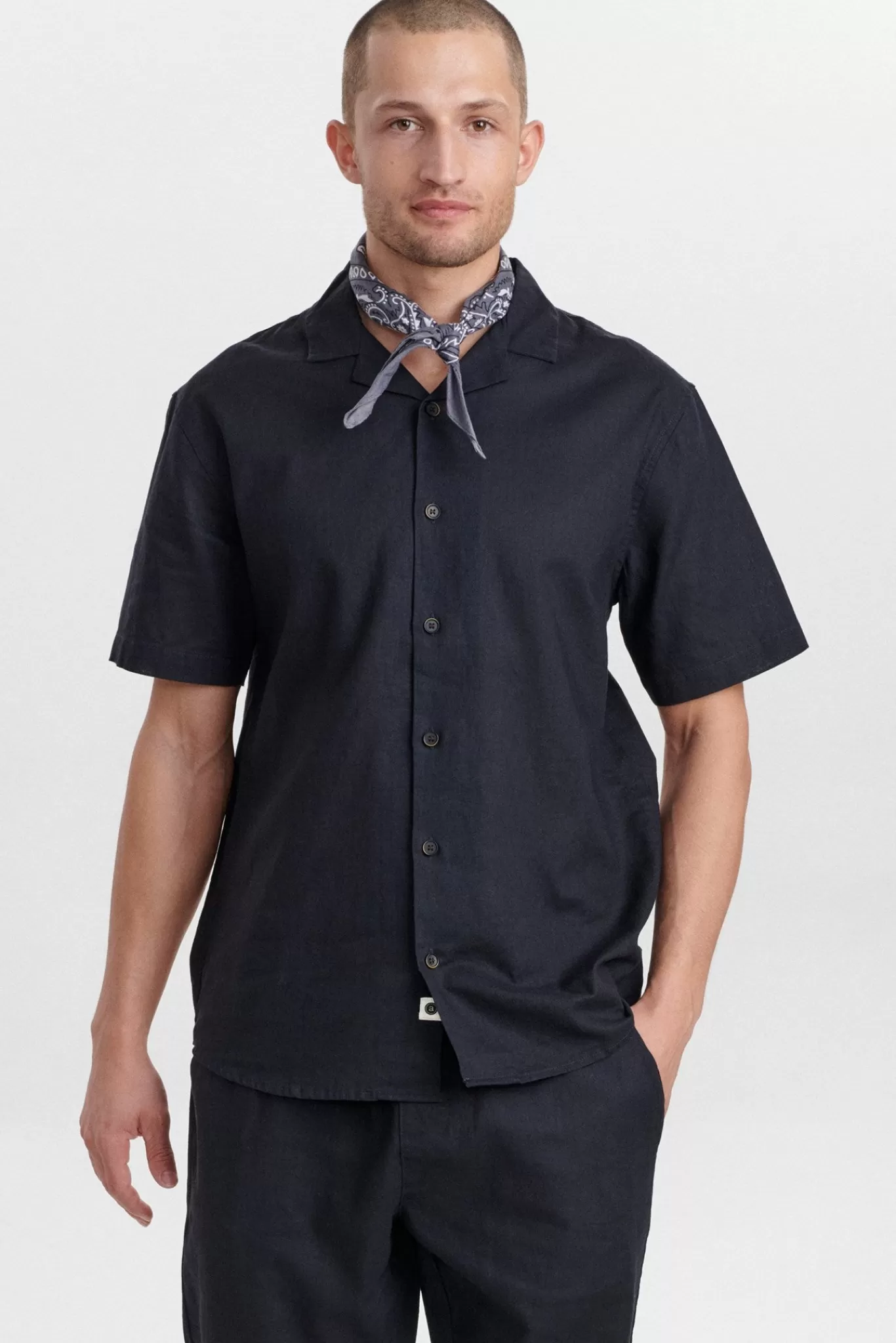 Anerkjendt Shirts<Akleo Linen Shirt - Dark Navy