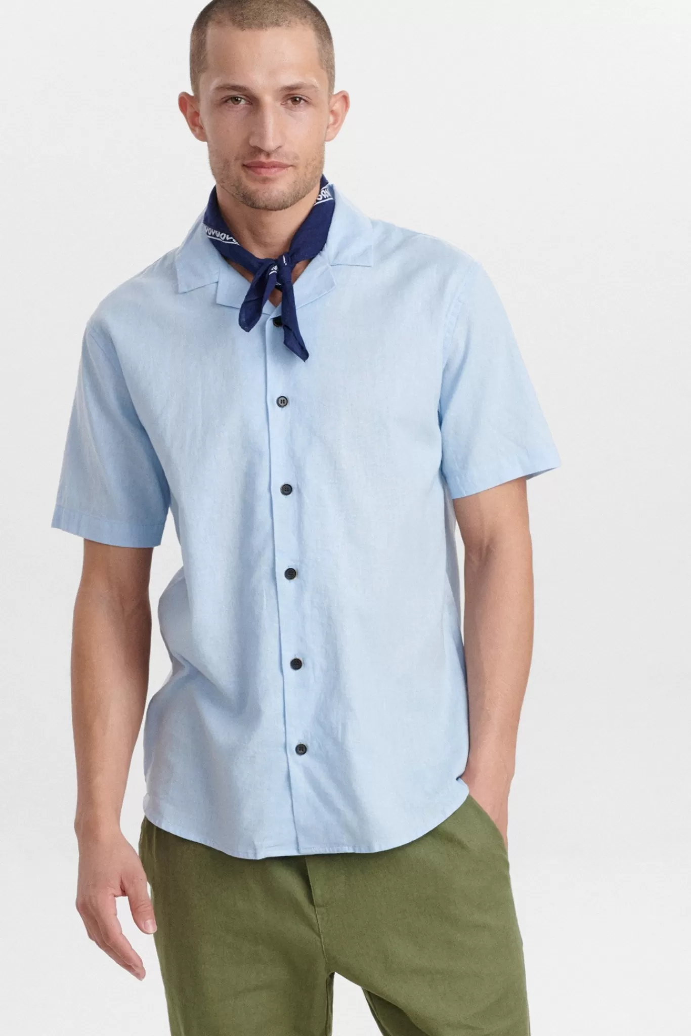 Anerkjendt Shirts<Akleo Linen Shirt - Sky Blue