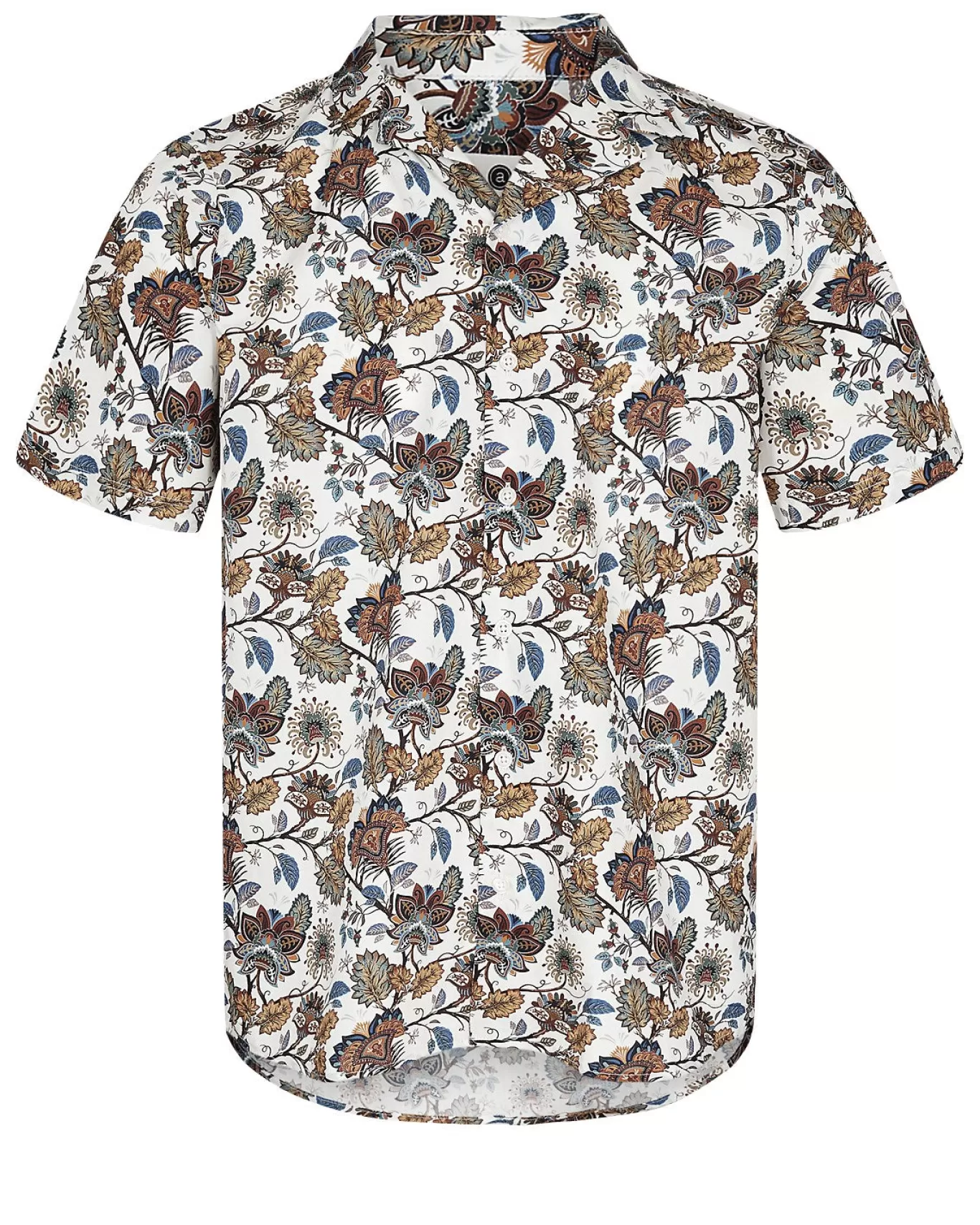 Anerkjendt Shirts<Akleo S/S Poplin Aop-Gots - Brown Rice